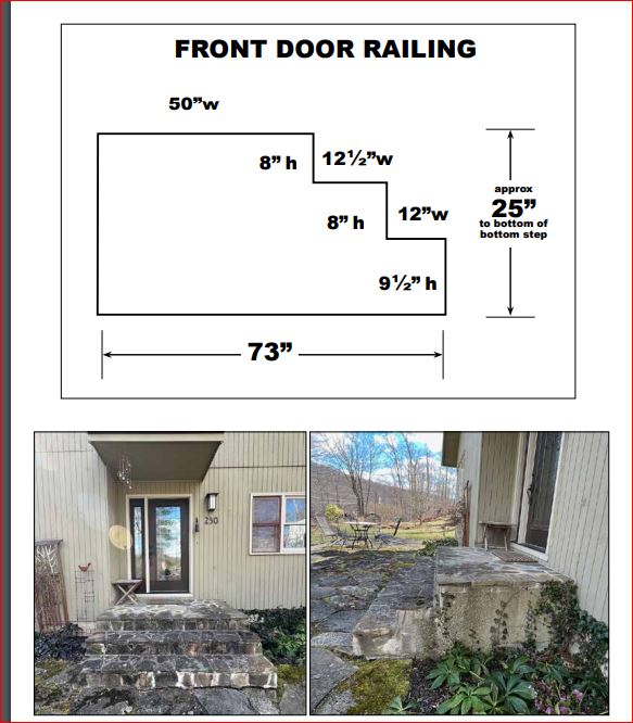 Custom listing for Christine: railings (front stairs, middle stairs, bottom stairs)