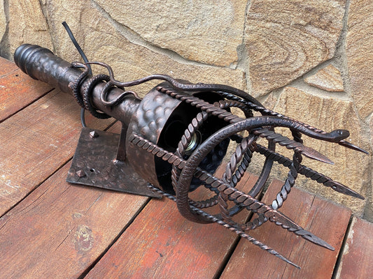 Wall lamp, wall sconce, medieval, torch, viking, rustic, farmhouse, renovation, porch, castle, Middle Ages, Christmas, anniversary, birthday