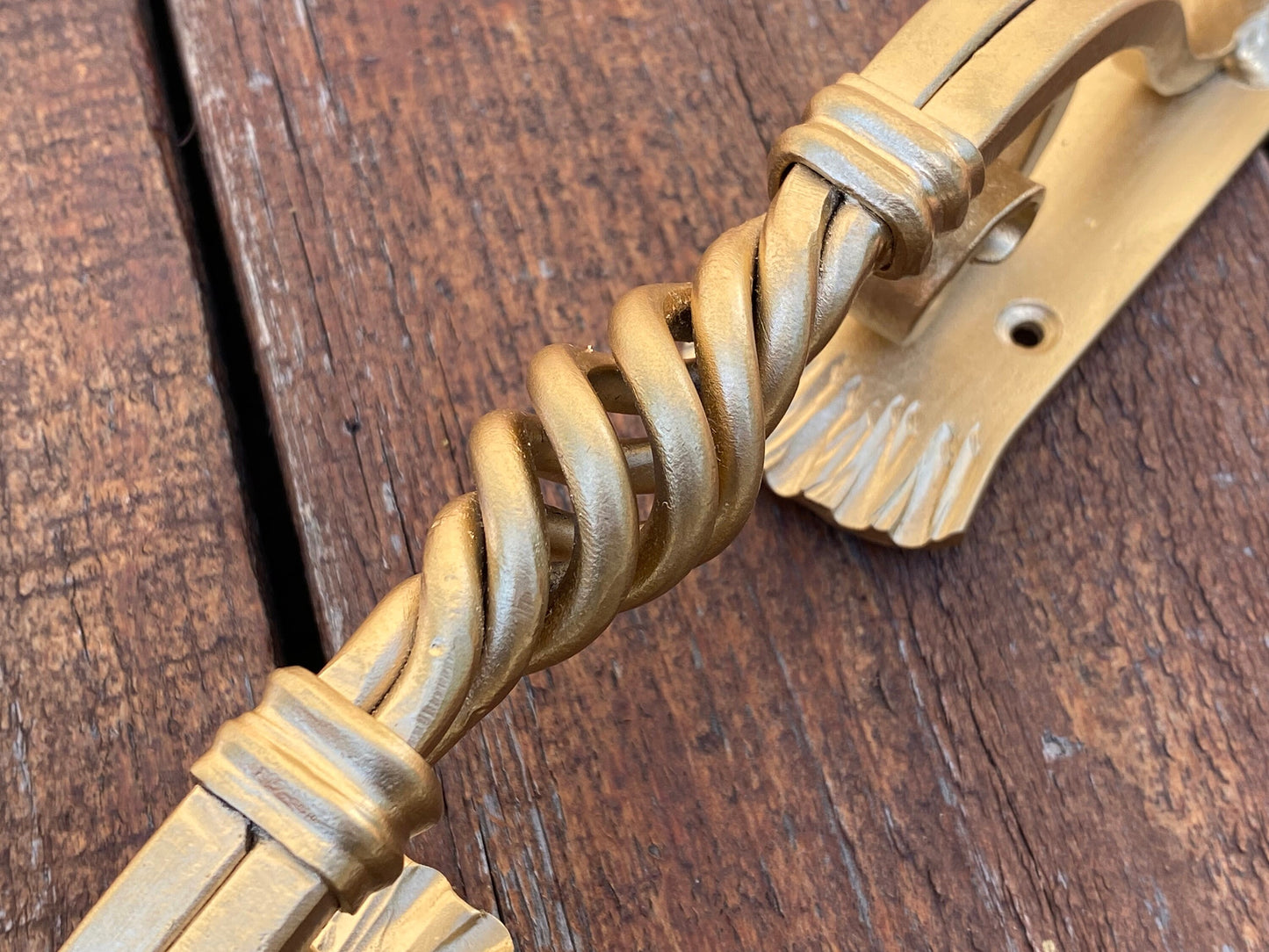 Barn door handle, door handle, gold decor, door pull, wicket, renovation, medieval, door, Christmas, anniversary, birthday, vintage, antique