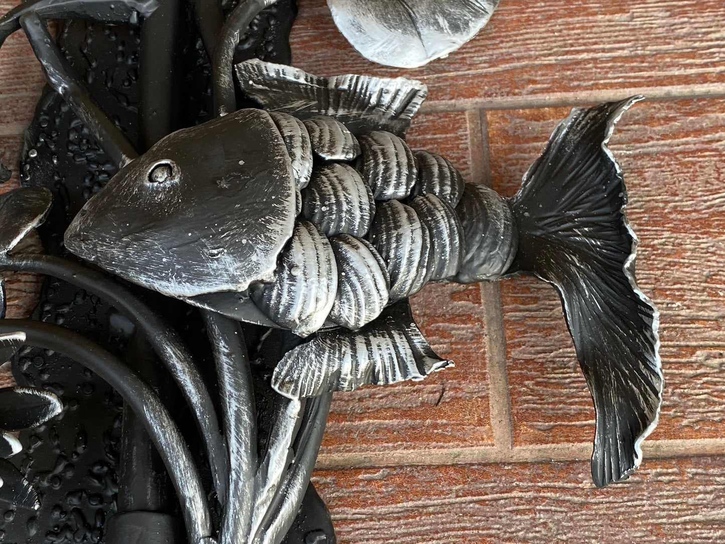 Latch, fish, waterlily, gate latch, lock, nautical, barn door, garden, door handle, gate, hinges, renovation, Fathers day, forgedcommodities
