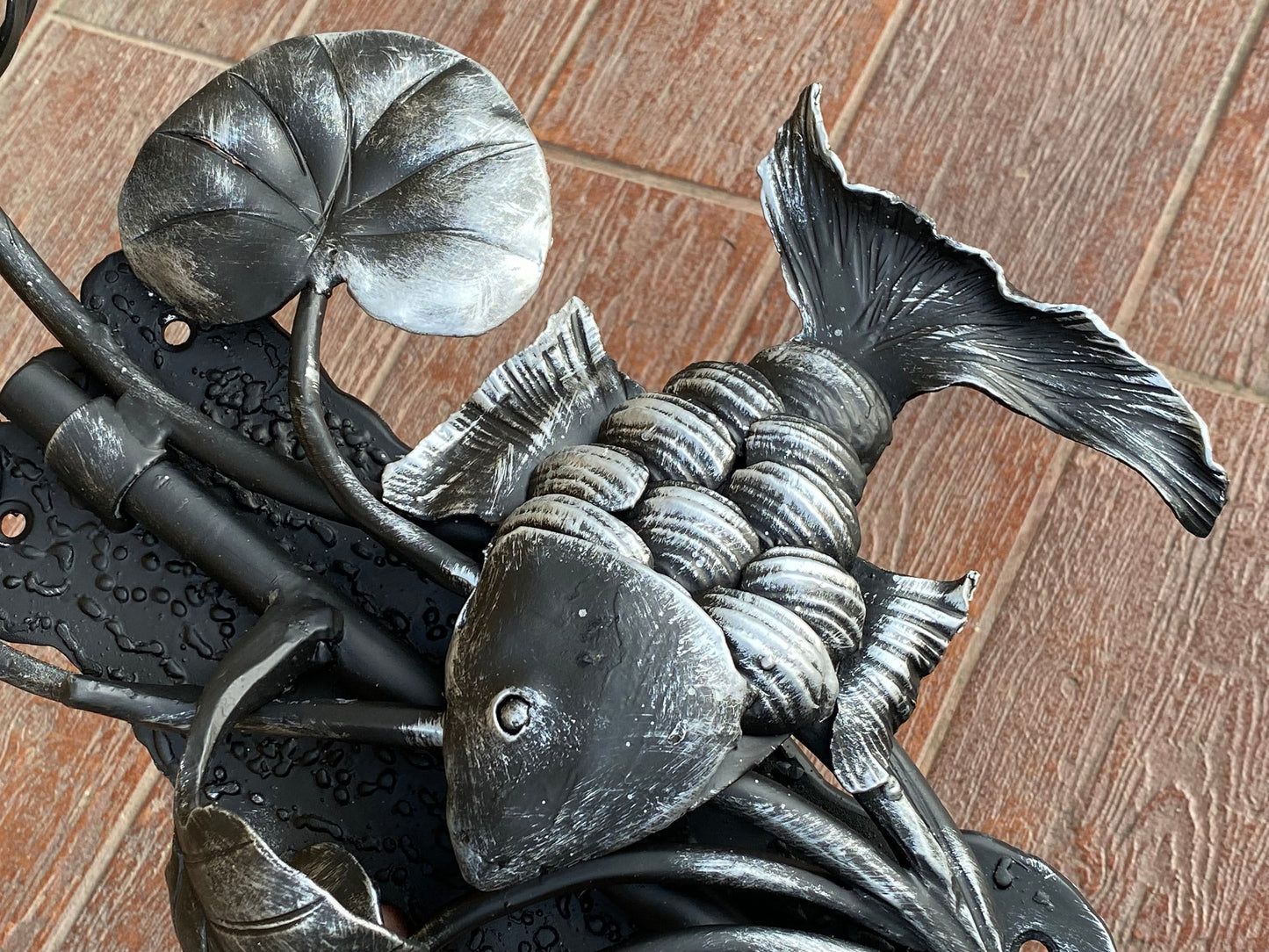 Latch, fish, waterlily, gate latch, lock, nautical, barn door, garden, door handle, gate, hinges, renovation, Fathers day, forgedcommodities