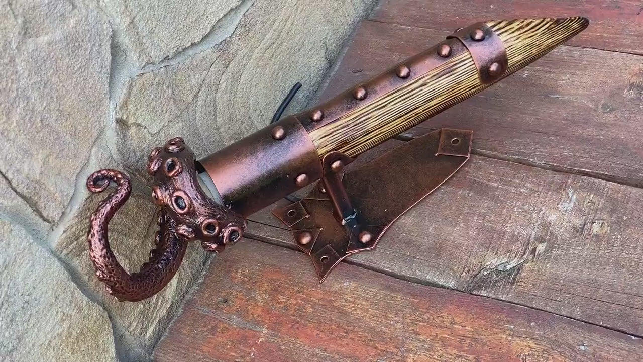 Wall sconce, tentacle, octopus, ocean theme, wedding, coastal decor, medieval, sconce, torch, castle, Christmas, birthday, anniversary, lamp