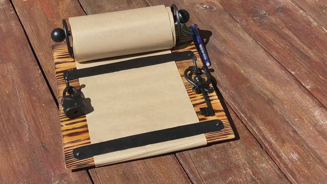 Note pad, notepad, memopad, wooden gift, lock, key, birthday, anniversary, 6th anniversary, Christmas, grandma, grandpa, retirement, pension
