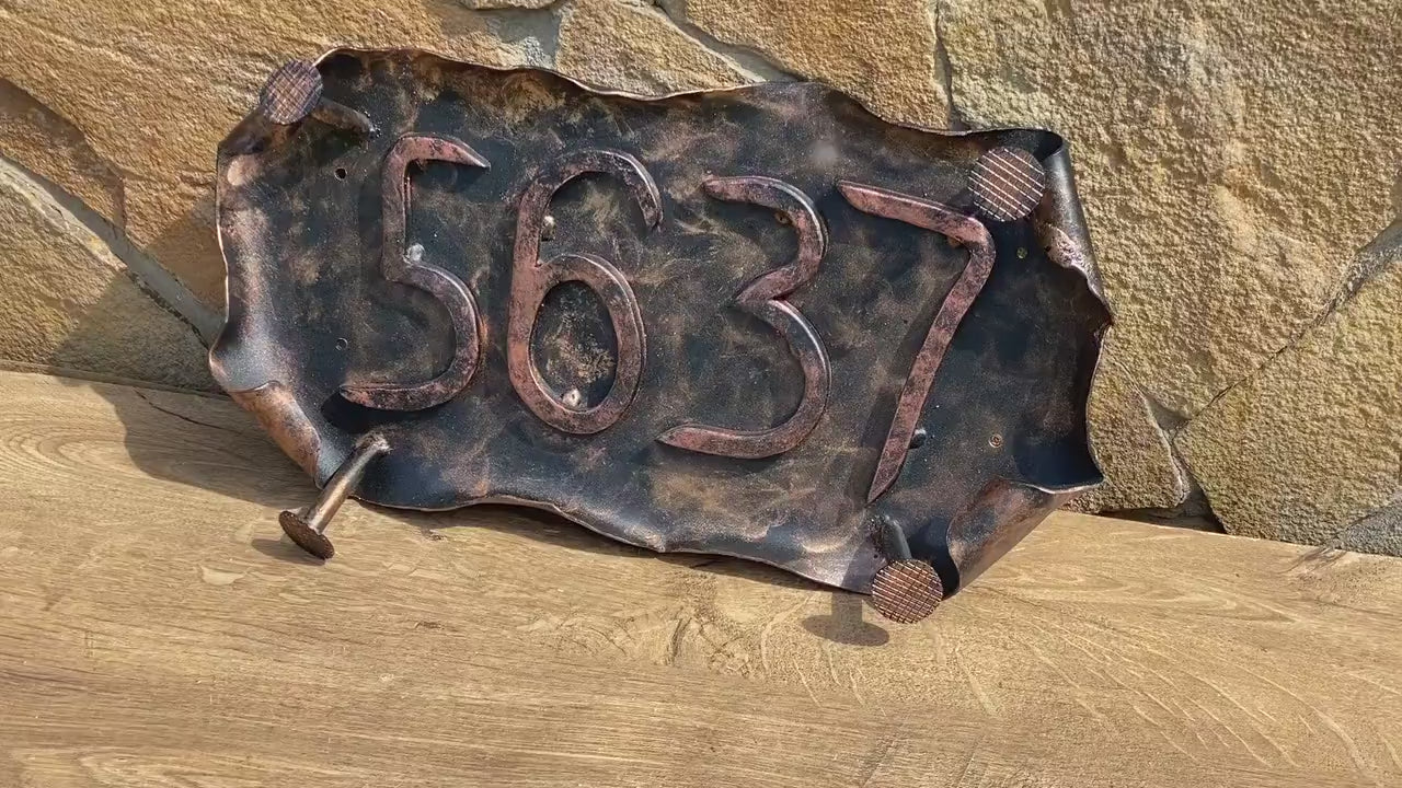 Custom listing for Byron: 3rd number in a Hand forged address number sign