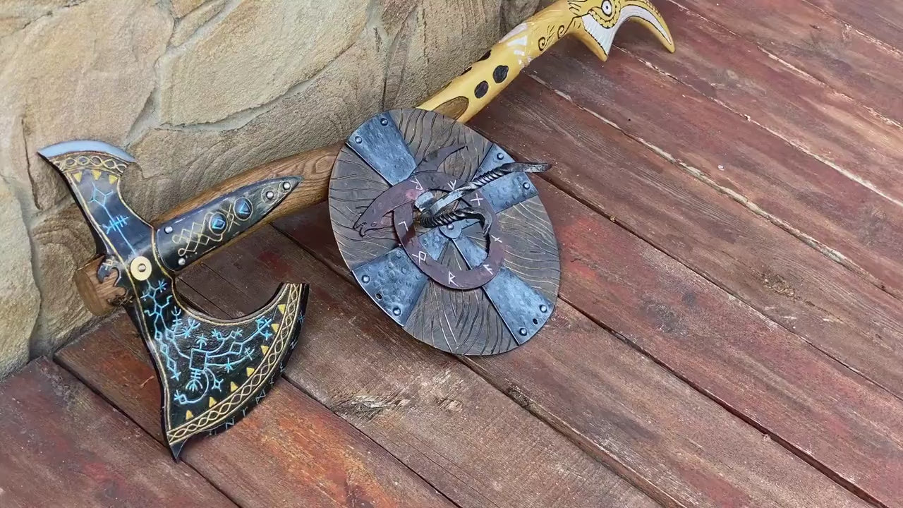 Kratos axe, axe holder, Kratos, God of War, cosplay axe, cosplay, gamer gift, video game, viking axe, Father, birthday,Christmas,anniversary