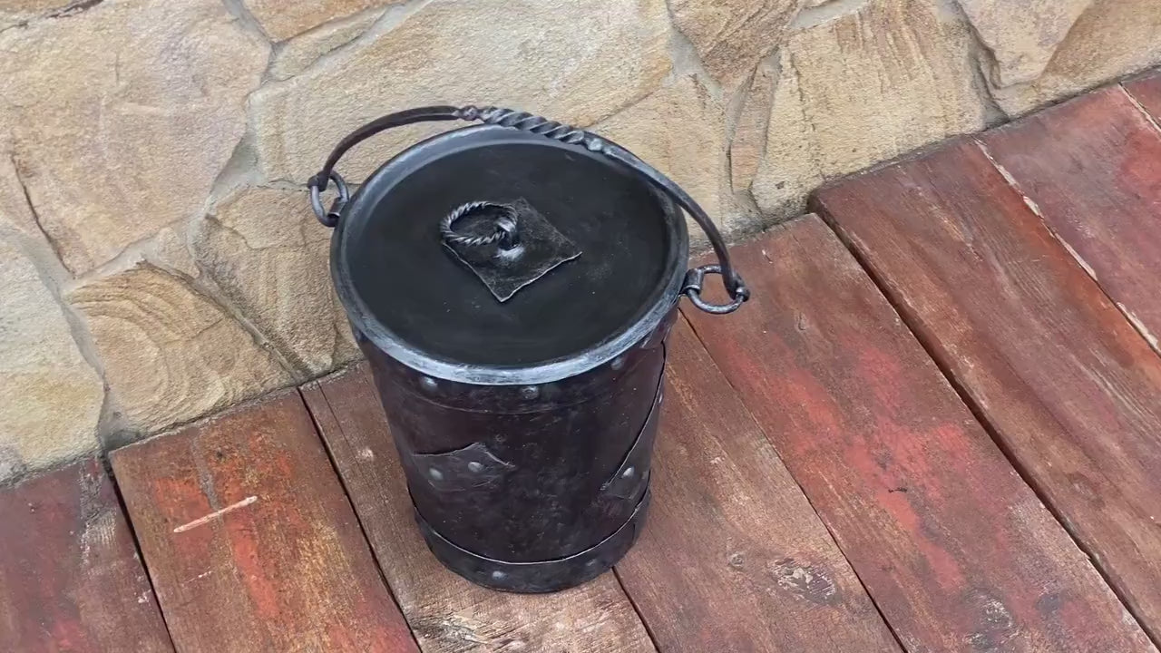 Bucket, rustic bucket, party decor, fireplace, fire poker, shovel, anniversary, birthday, Christmas, renovation,fireplace screen,Fathers Day
