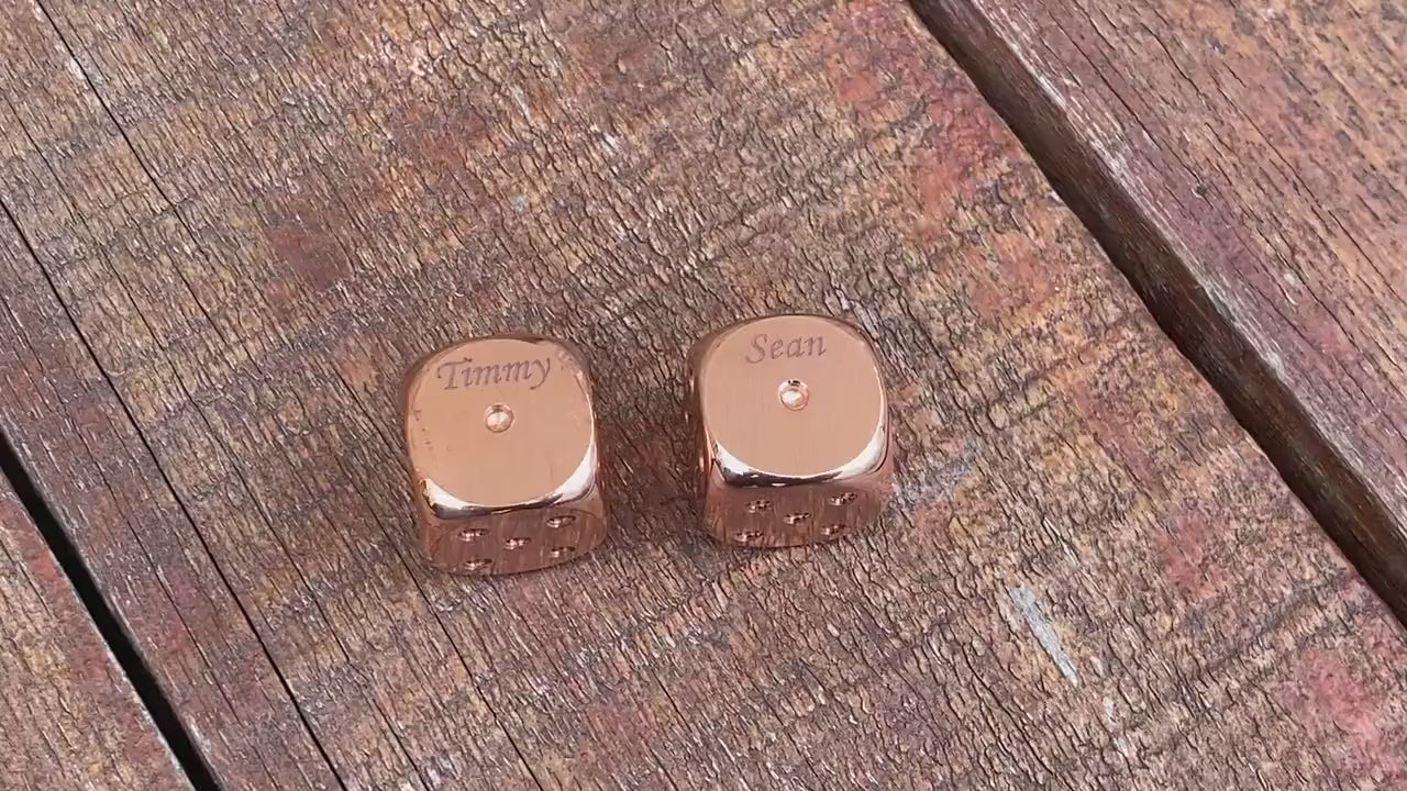 Personalized copper dices, copper anniversary, copper gift, 7 year gifts, 7th anniversary, dice set, tabletop game, board game, gamer gift