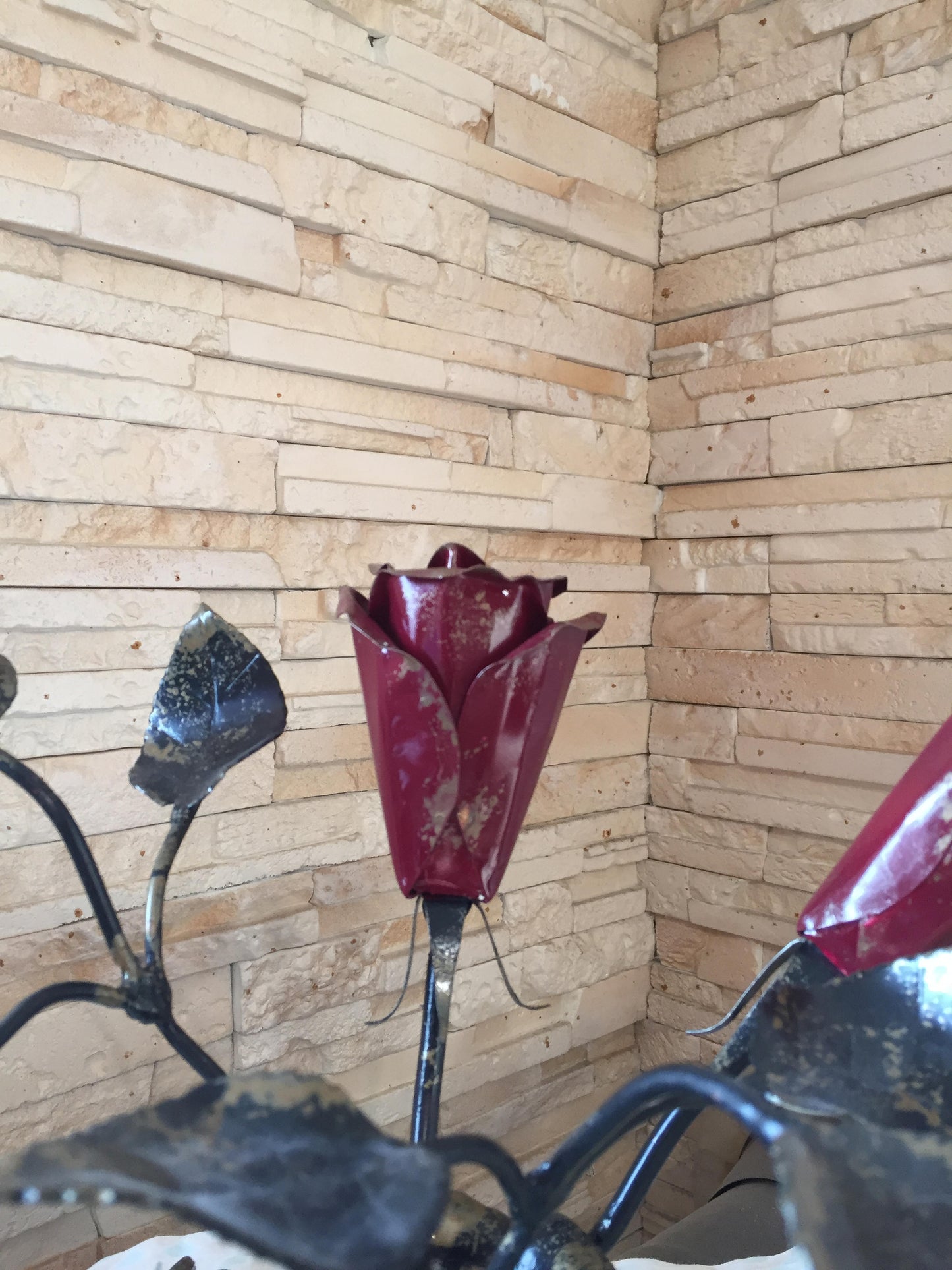 Hand forged candle holder, candle stick, candle, candlestick holder, flower, steel art, candle stand, forged flower, rose, home decor, lily
