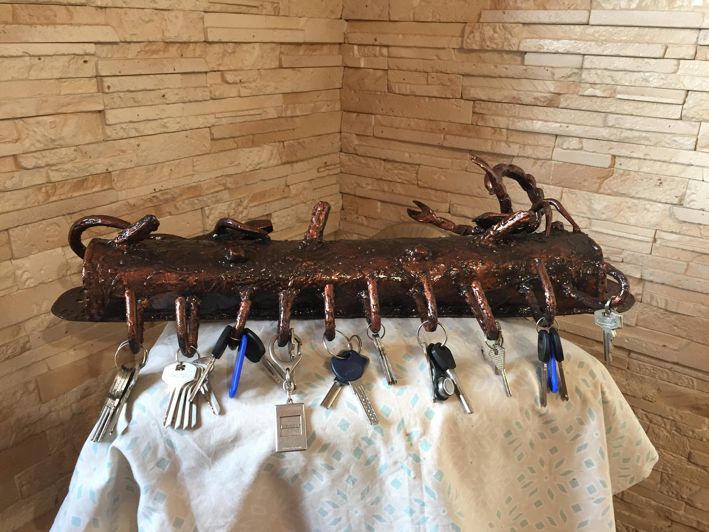 Key holder, wall key holder, key hanger, hand forged rack, coat hooks, towel hooks, key hooks, key organizer, scorpion, lizard, wall hooks