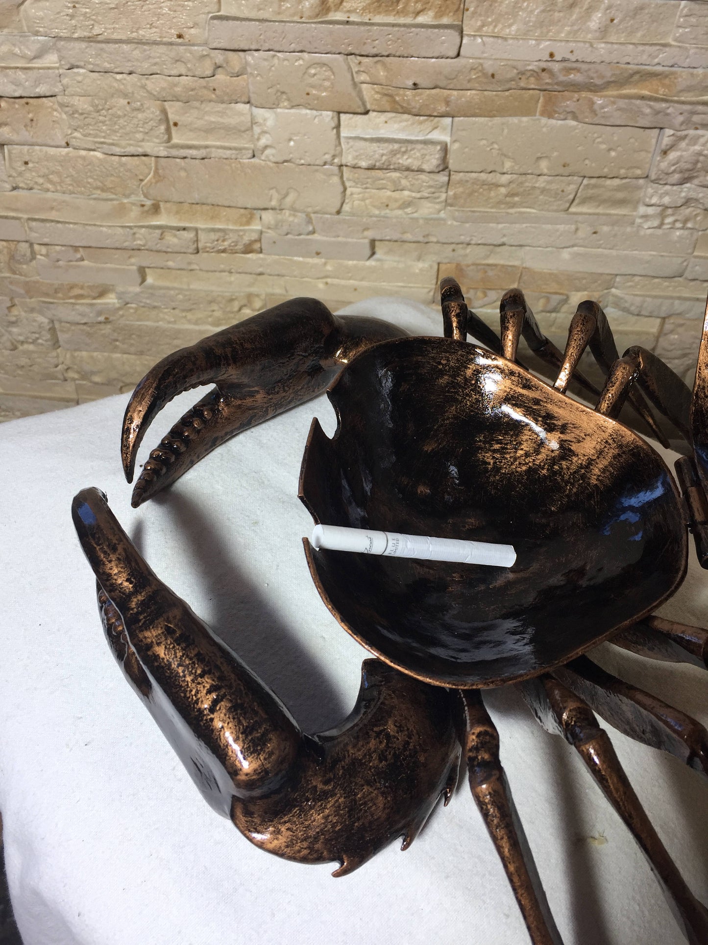 Ashtray forged metal, ash tray, cigar ashtray, cigar holder, cigarette holder case, smoker accessories, tobacco, gift for smoker, cigar case