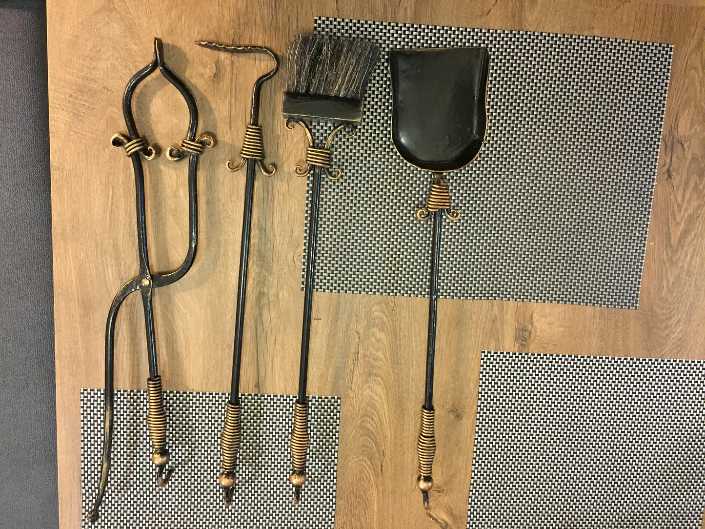 Fireplace tool set, fireplace, fireplace accessories, fireplace tools, fireplace decor, fireplace cover, fireplace mantel, fireplace screen