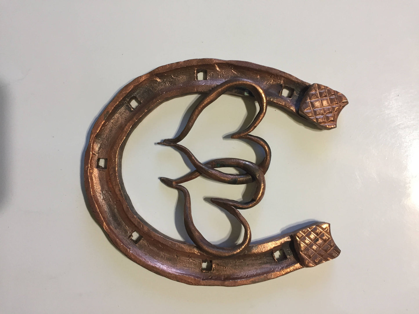 Copper horseshoe, copper gifts, 7 year gifts, 7th anniversary gift, engagement,love talisman,lucky horseshoe,copper anniversary,copper heart