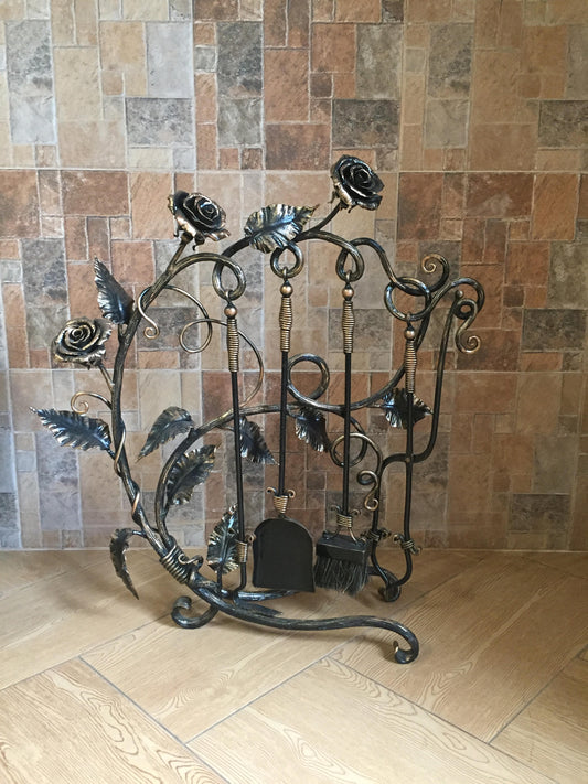 Fireplace tool set, fireplace,  fireplace accessories, fireplace tools, fireplace decor, fireplace cover, fireplace mantel, fireplace screen
