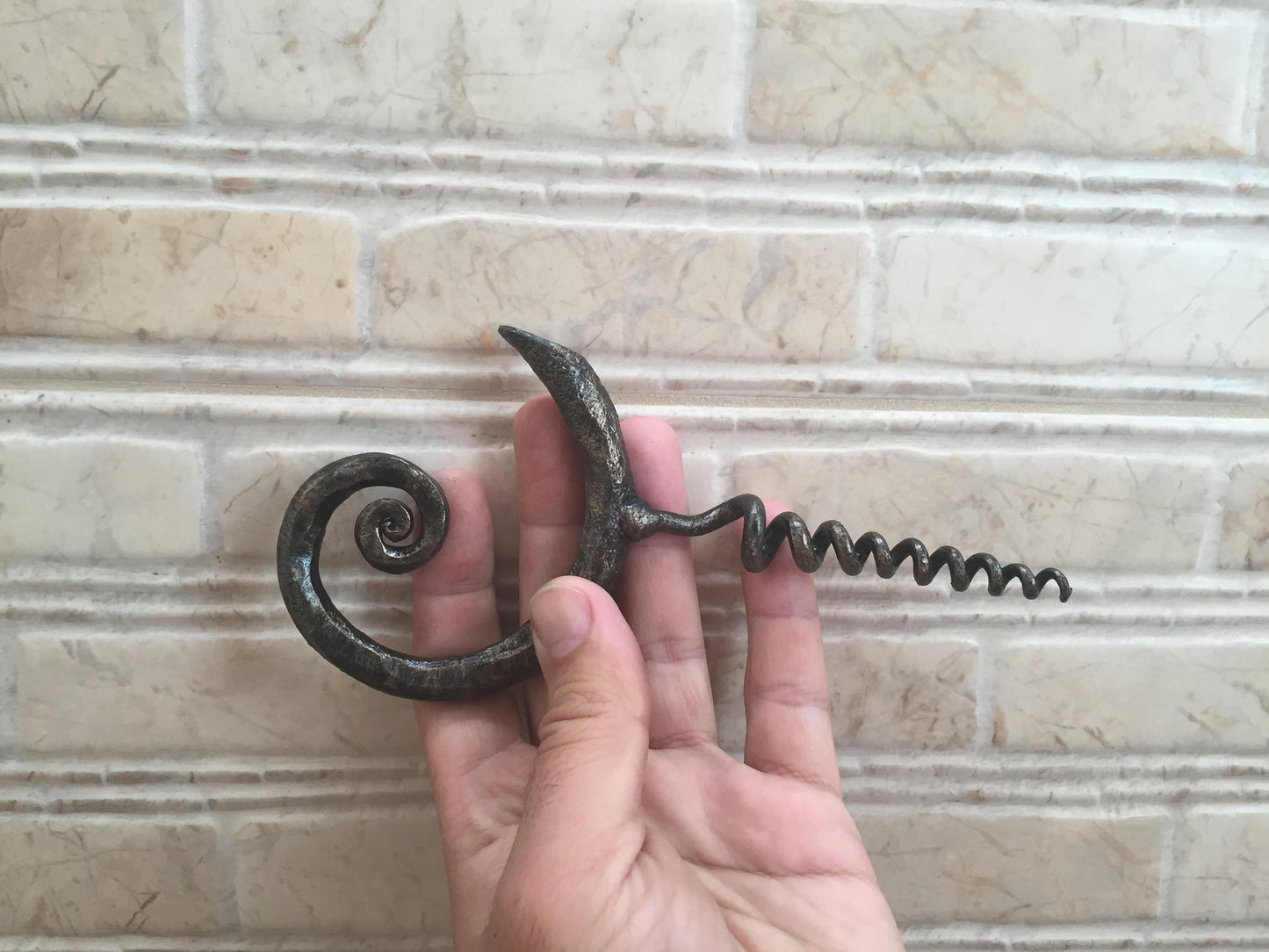 Corkscrew, handforged corkscrew, wrought iron corkscrew, iron corkscrew, wine corkscrew, wine bottle opener, hand forged corkscrew, barware