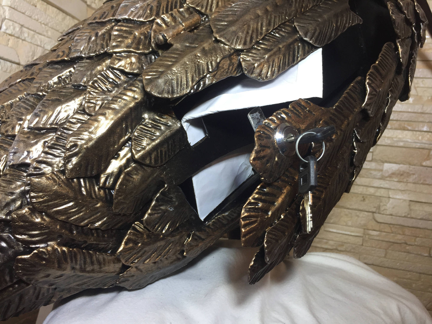 Locking mailbox, lock box, metal mailbox , large mailbox, mail box post, letter box, metal stork, metal heron, metal bird, metal sculpture