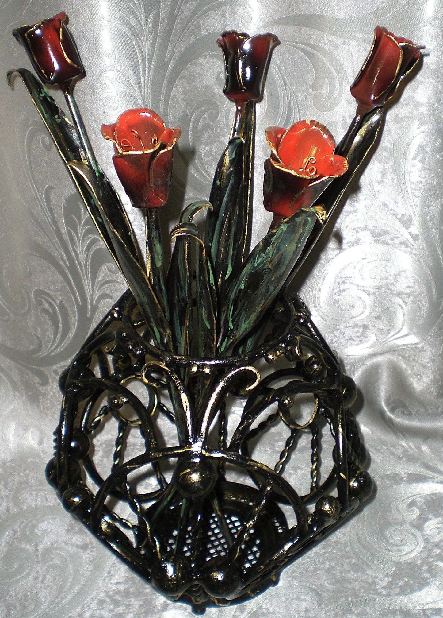 11th anniversary, steel wedding, 11th, 11th year wedding gift, metal bouquet, wedding gift for her, metal tulips, wrought iron tulips