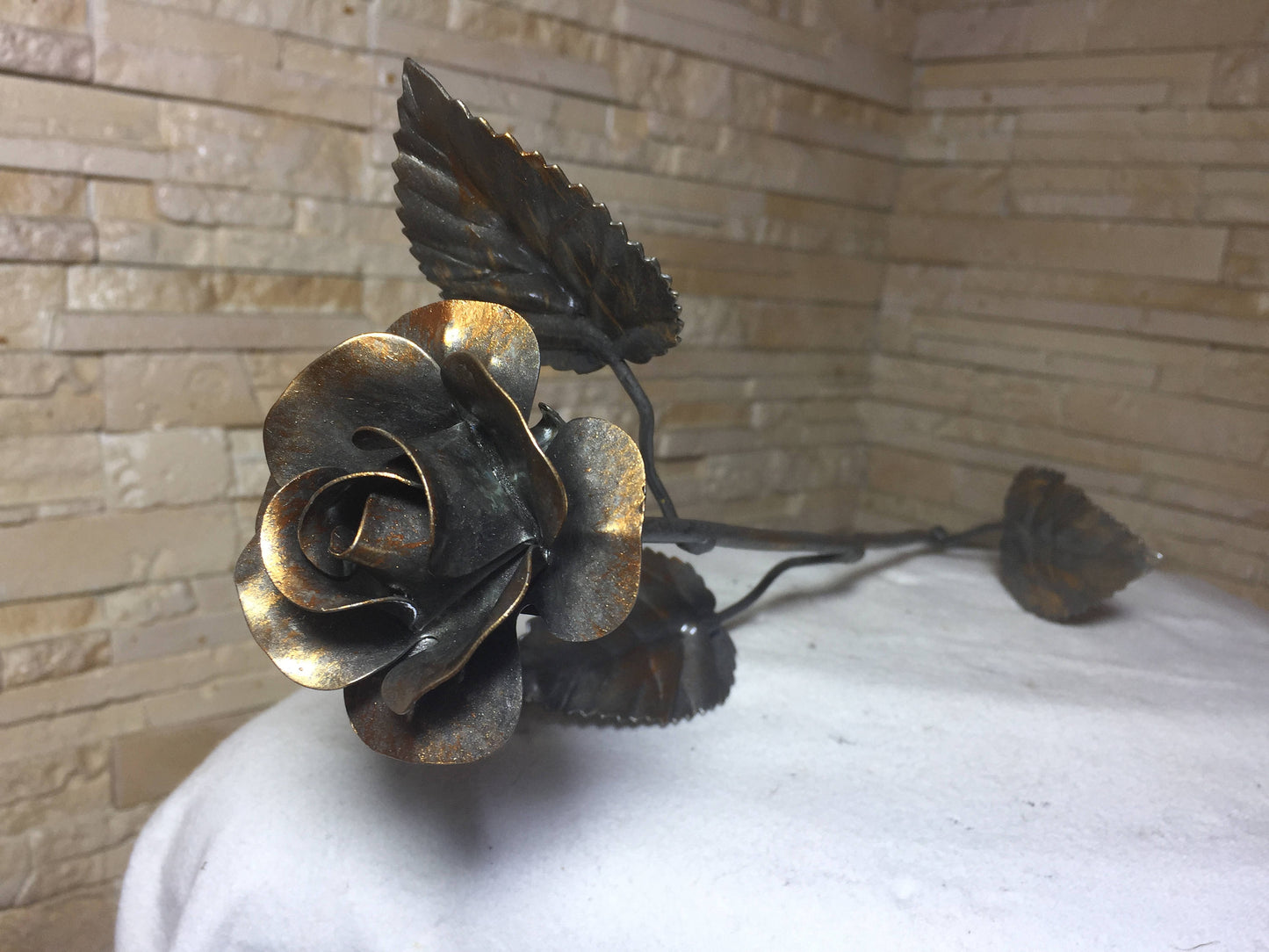 Iron rose, steel rose, metal rose, hand forged rose, wrought iron rose,hand made rose,metal sculpture,wedding anniversary,metal gift for her
