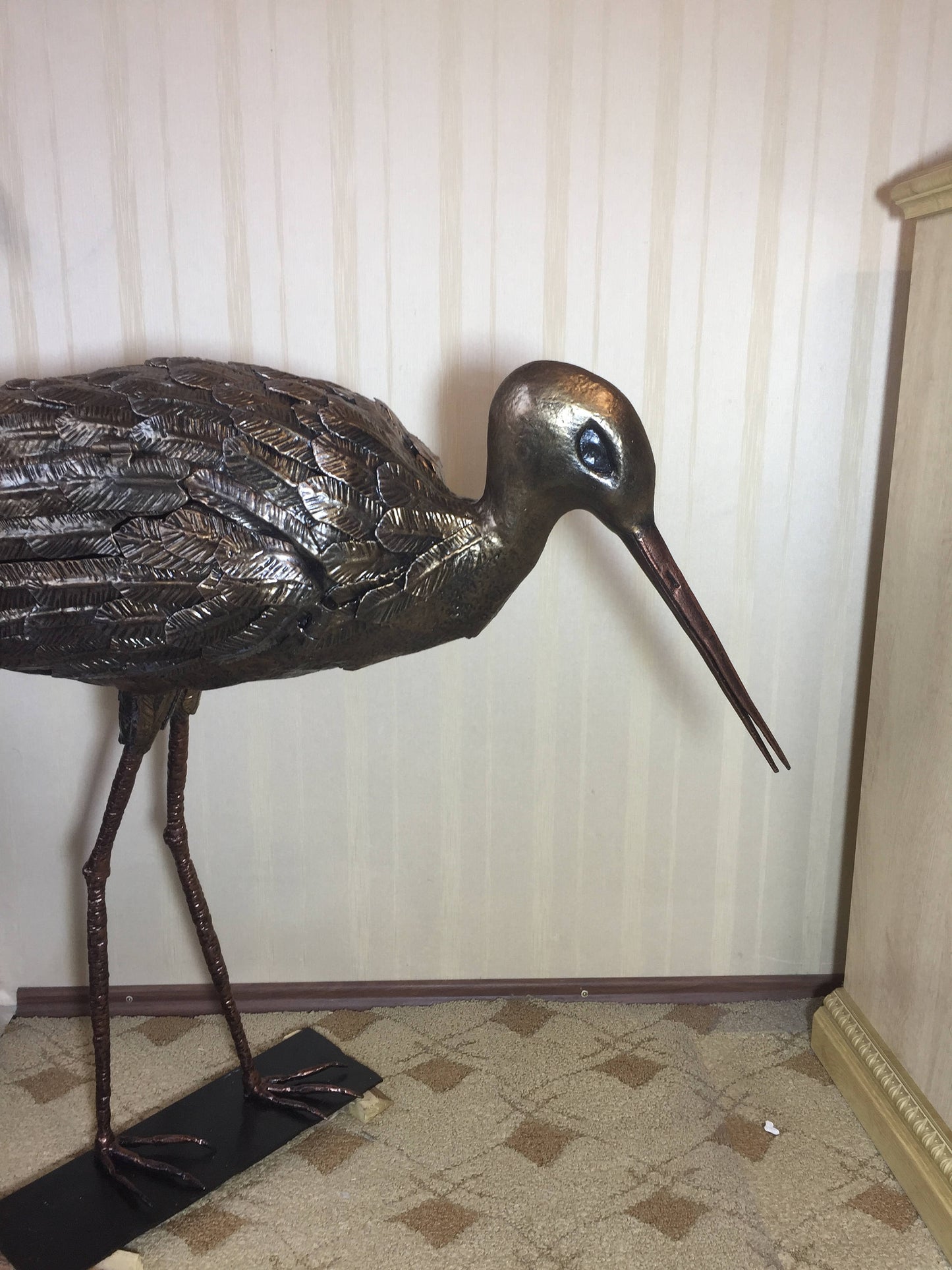 Locking mailbox, lock box, metal mailbox , large mailbox, mail box post, letter box, metal stork, metal heron, metal bird, metal sculpture