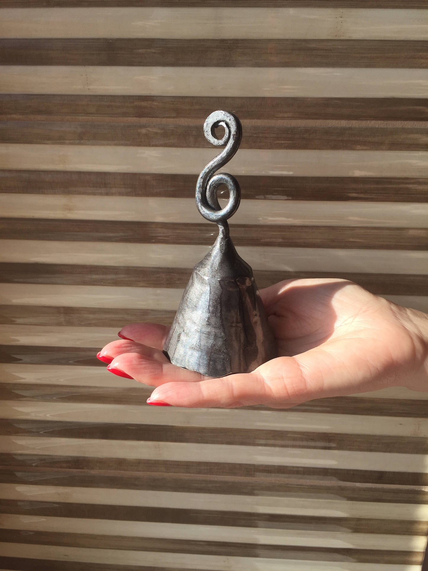 Hand forged bell, wrought iron bell, handmade bell, metal art, metal sculpture, metal gift, Christmas gift, birthday gift, Mother's day gift