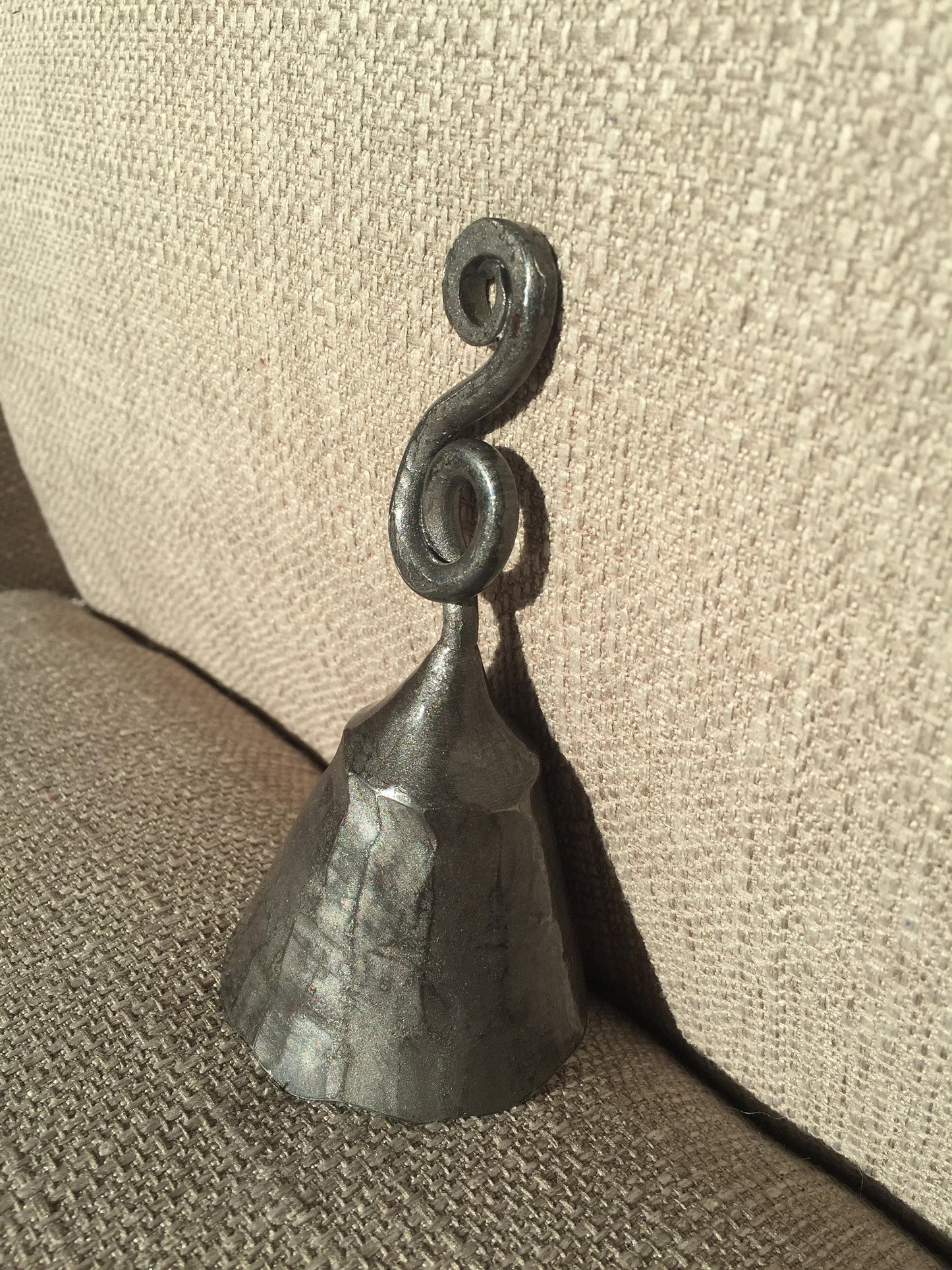 Hand forged bell, wrought iron bell, handmade bell, metal art, metal sculpture, metal gift, Christmas gift, birthday gift, Mother's day gift
