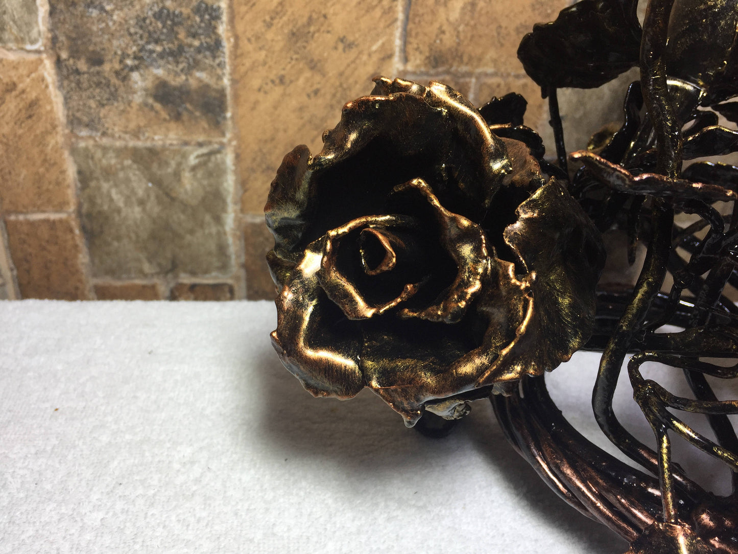 Iron rose, candle holder, metal sculpture, iron anniversary gift, wedding anniversary gift, wedding gift, Mother's day, iron gift for her