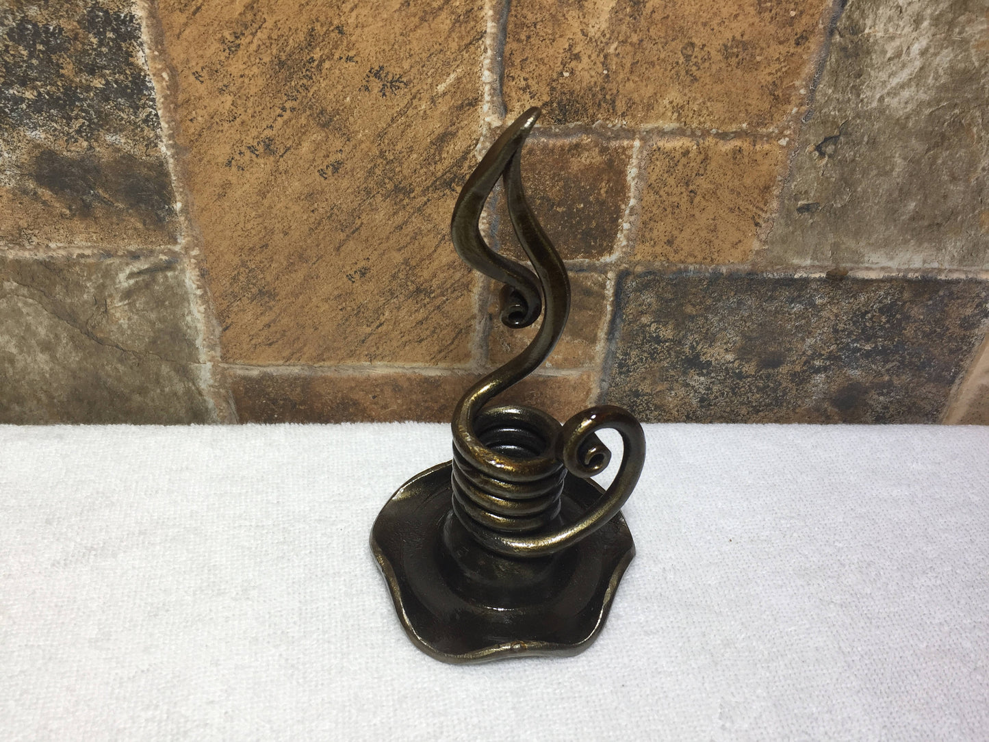 Iron anniversary gift for her, wrought iron candle holder, hand forged candle holder, iron anniversary gift, candlestick holder, iron gifts