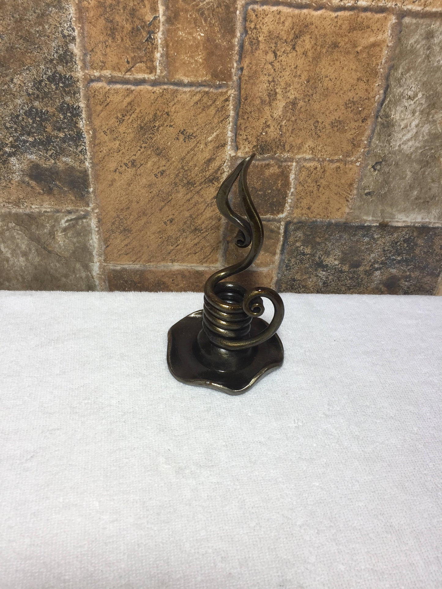 Iron anniversary gift for her, wrought iron candle holder, hand forged candle holder, iron anniversary gift, candlestick holder, iron gifts