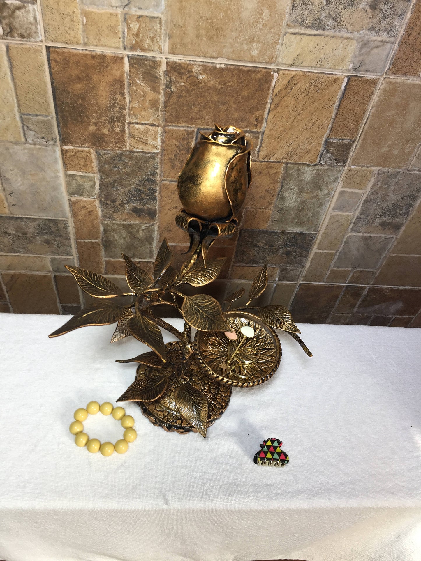 Iron gift for her, iron rose, forged ring dish, iron anniversary gift for her, iron gift, jewelry storage, iron gifts,jewels,rings,ear rings