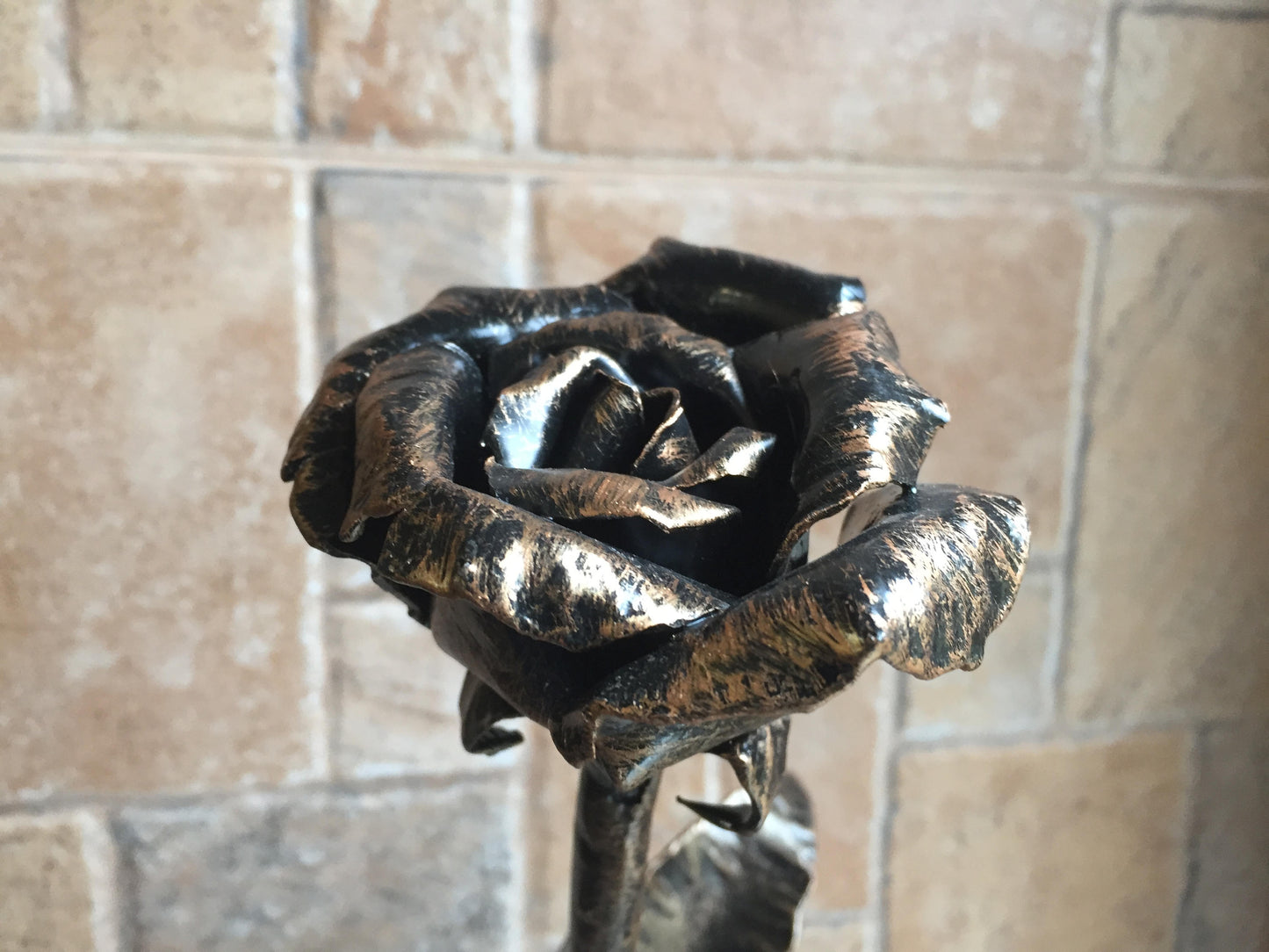 6th anniversary gift, 6 year anniversary, iron anniversary, metal rose, metal sculpture, iron rose, wrought iron rose,forged rose, steampunk