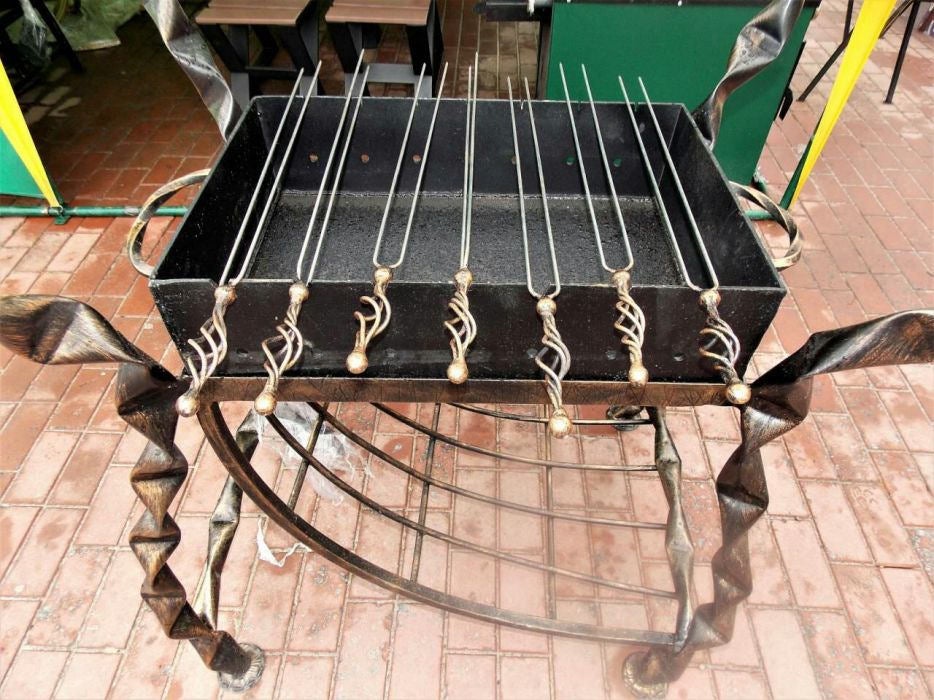 Forged skewers, metal skewers, iron gifts, grill accessories, grilled meat, iron gift, barbecue, BBQ, family reunion, picnic, stainless