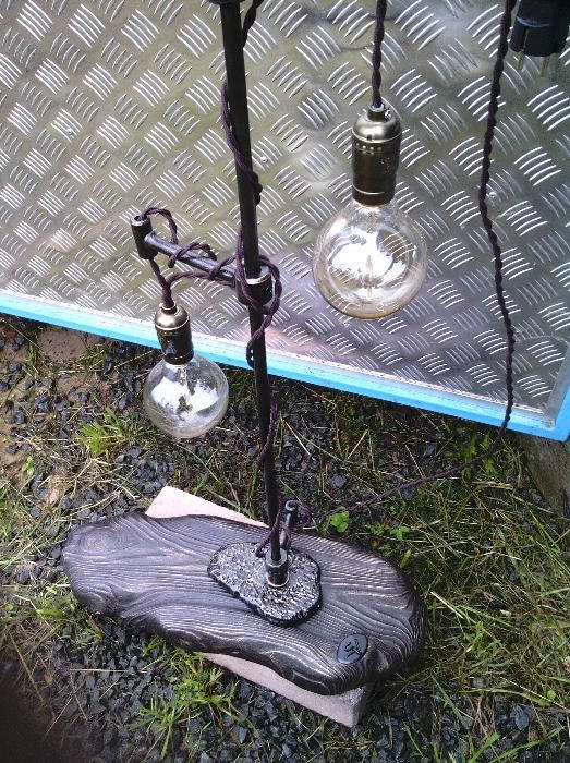 Loft lamp, steampunk lamp, Edison vintage lamp, industrial lamp, iron pipe lamp, retro lamp, rustic lamp, vintage lamp, hand forged fish