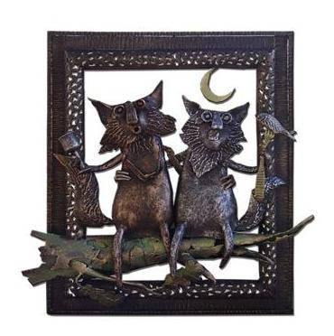 Metal wall art, iron wall decor, wrought iron wall decor, iron anniversary gift, art objects, metal animal art, welded sculpture, forged cat