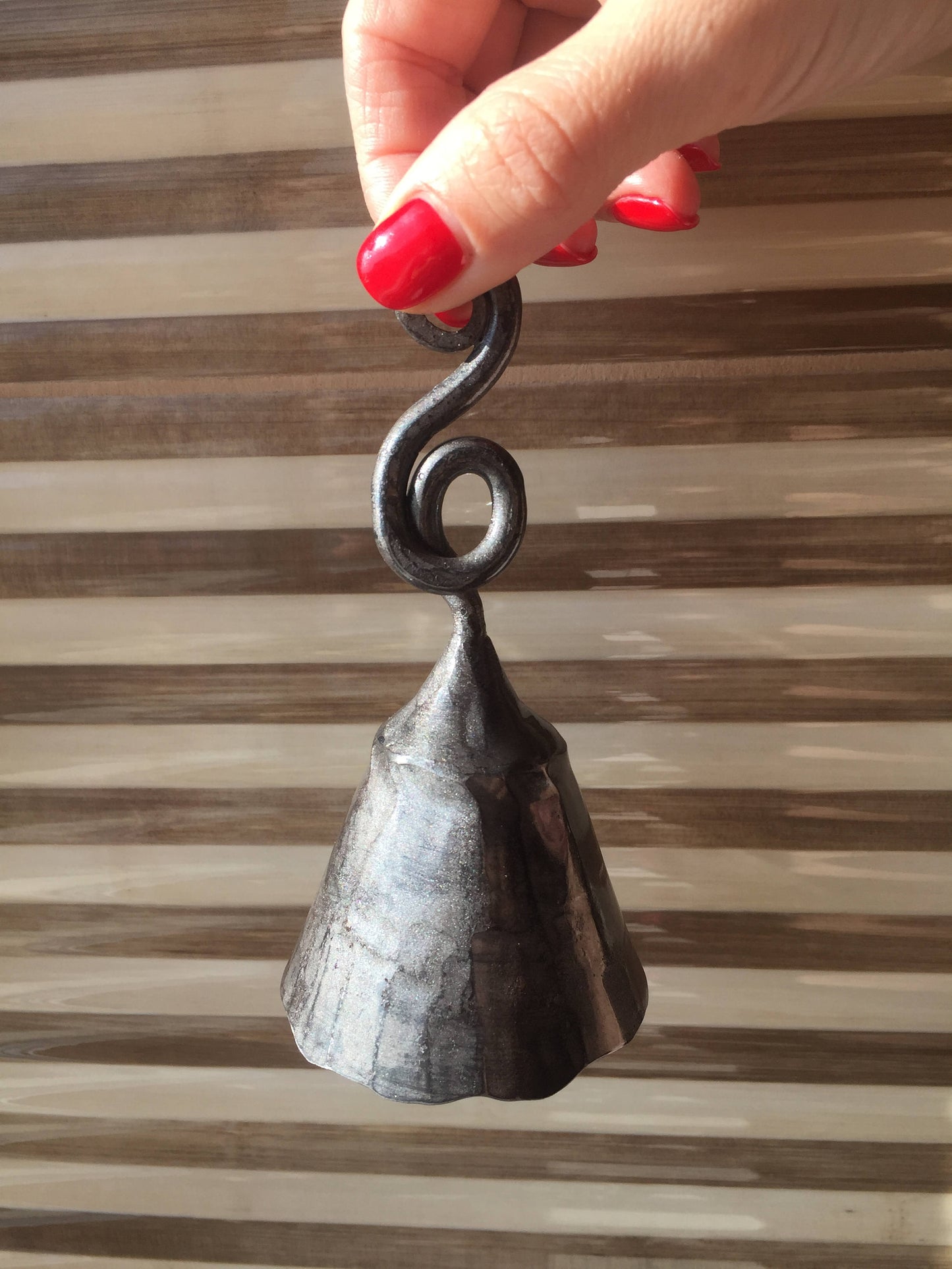 Hand forged bell, wrought iron bell, handmade bell, metal art, metal sculpture, metal gift, Christmas gift, birthday gift, Mother's day gift