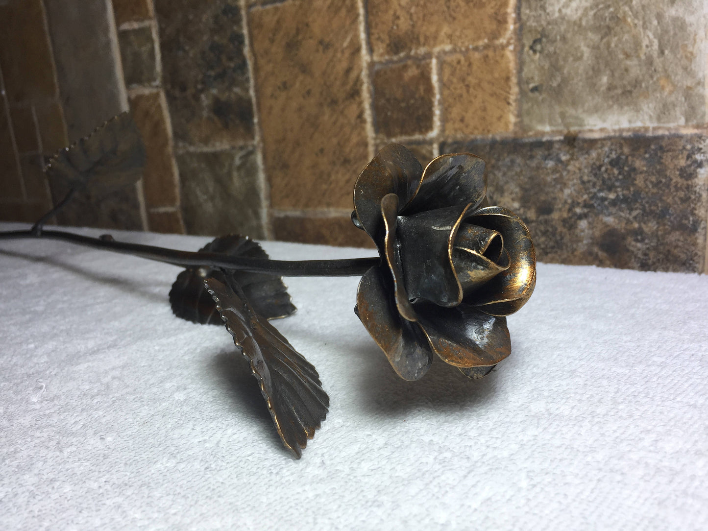 Iron rose, steel rose, metal rose, hand forged rose, wrought iron rose,hand made rose,metal sculpture,wedding anniversary,metal gift for her