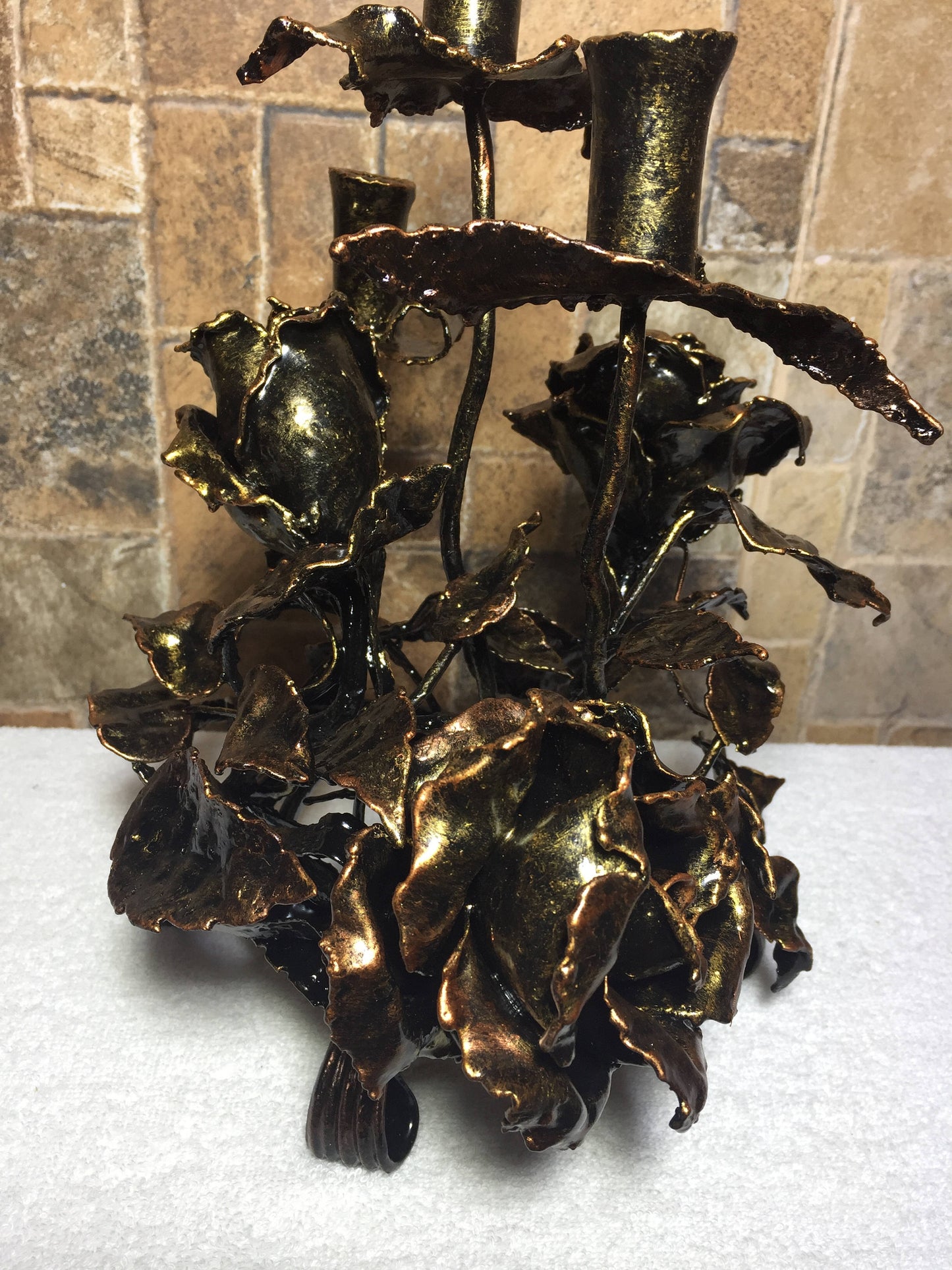 Iron rose, candle holder, metal sculpture, iron anniversary gift, wedding anniversary gift, wedding gift, Mother's day, iron gift for her