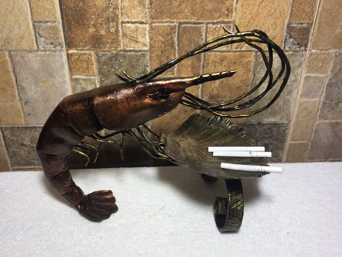 Ashtray, ash tray, iron anniversary gift for him, iron anniversary gift for her, iron gifts, iron gift, cigar ashtray,gift for smoker,shrimp