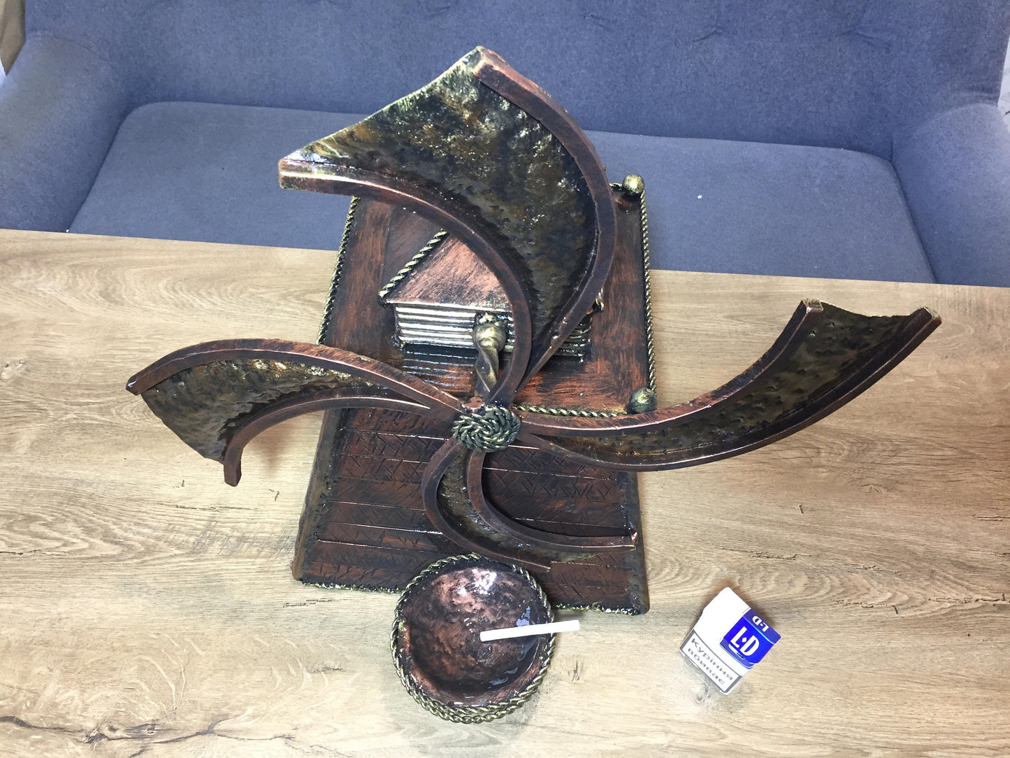 Wrought iron ash tray,iron gifts,iron anniversary gift for him,iron anniversary gift for her,cigar ashtray,cigar holder,mens gift,manly gift