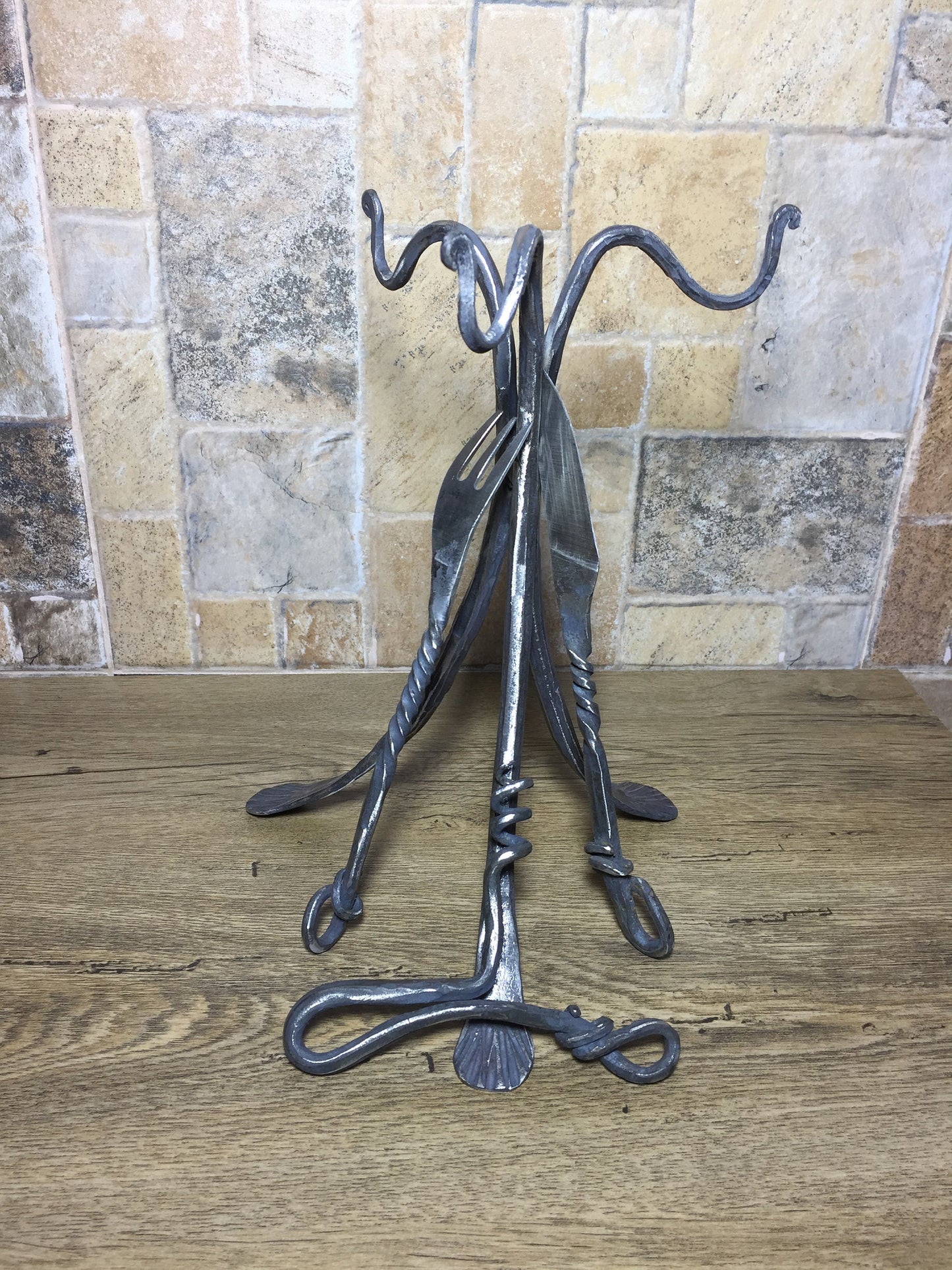 Stainless steel hand forged medieval cutlery set,middle ages cutlery,flatware set,camp equipment,forged cutlery,forged flatware,forged knife