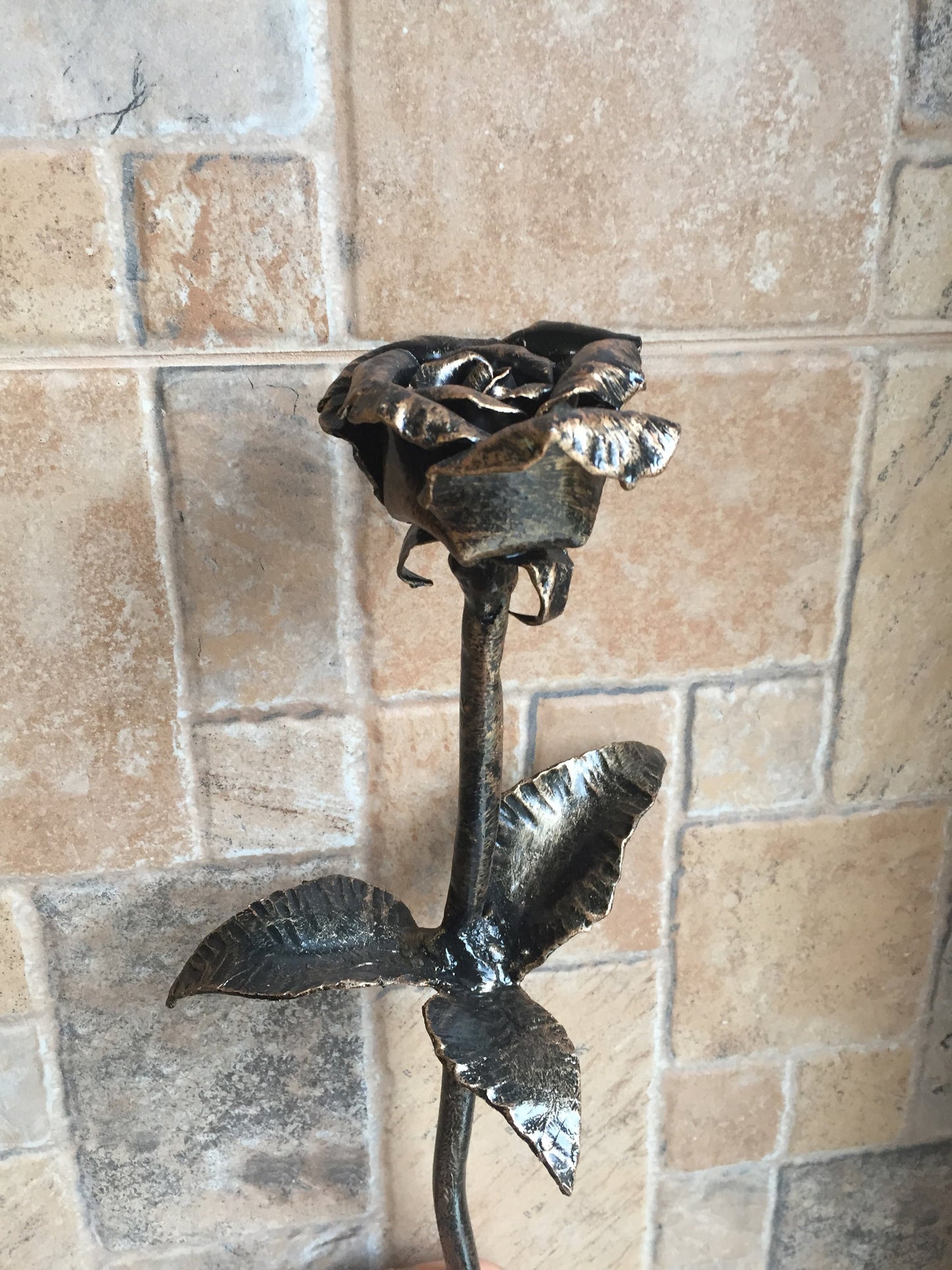 6th anniversary gift, 6 year anniversary, iron anniversary, metal rose, metal sculpture, iron rose, wrought iron rose,forged rose, steampunk