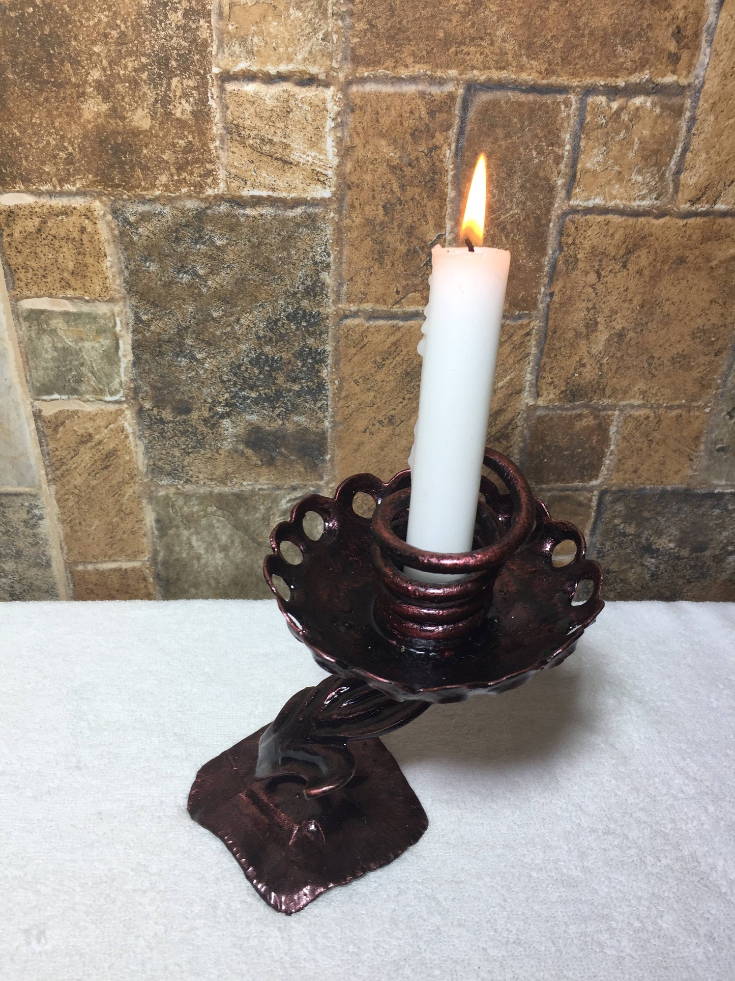 Iron candle holder, 6 year anniversary,iron gift for her,iron anniversary gift for her,candlestick holder,wedding anniversary gift for her