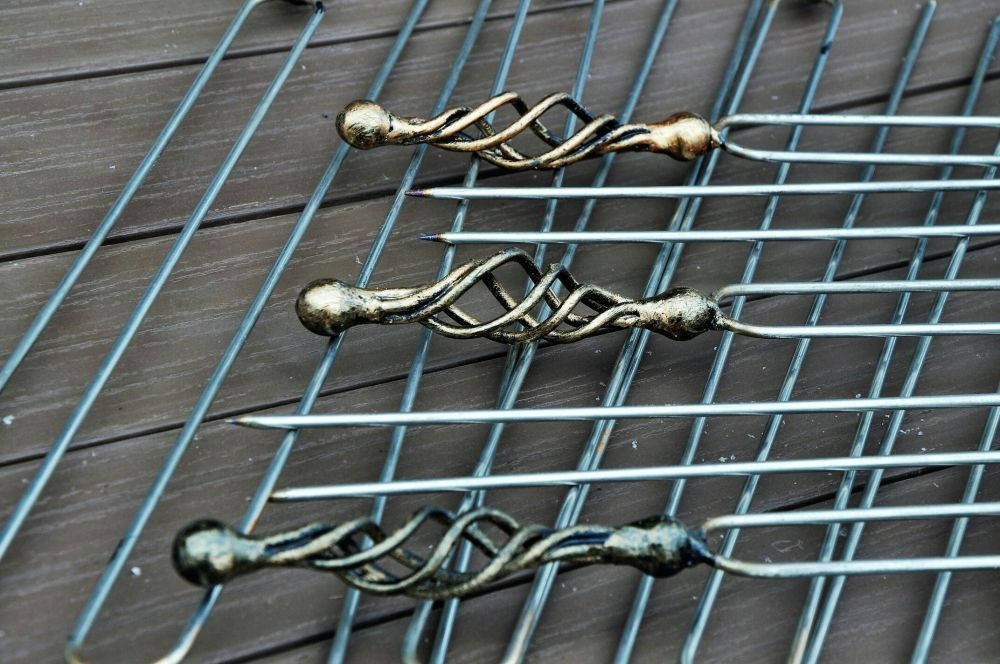 Forged skewers, metal skewers, iron gifts, grill accessories, grilled meat, iron gift, barbecue, BBQ, family reunion, picnic, stainless