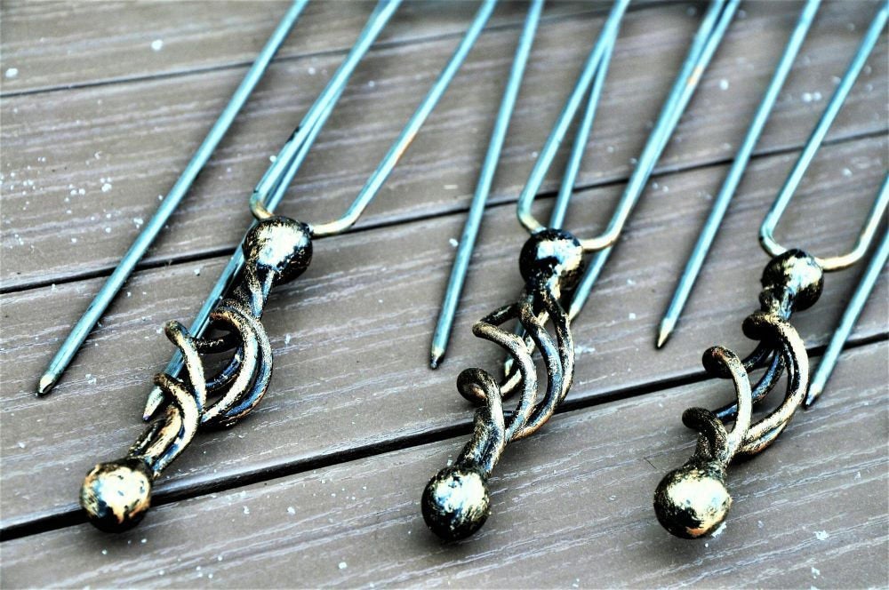 Forged skewers, metal skewers, iron gifts, grill accessories, grilled meat, iron gift, barbecue, BBQ, family reunion, picnic, stainless