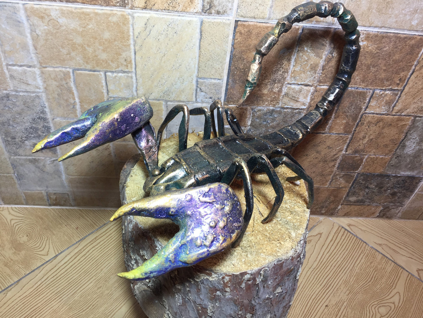 Hand forged scorpion, metal scorpion, metal art, metal art work, hand hammered art, blacksmith creations, metal sculptures,metal figurines
