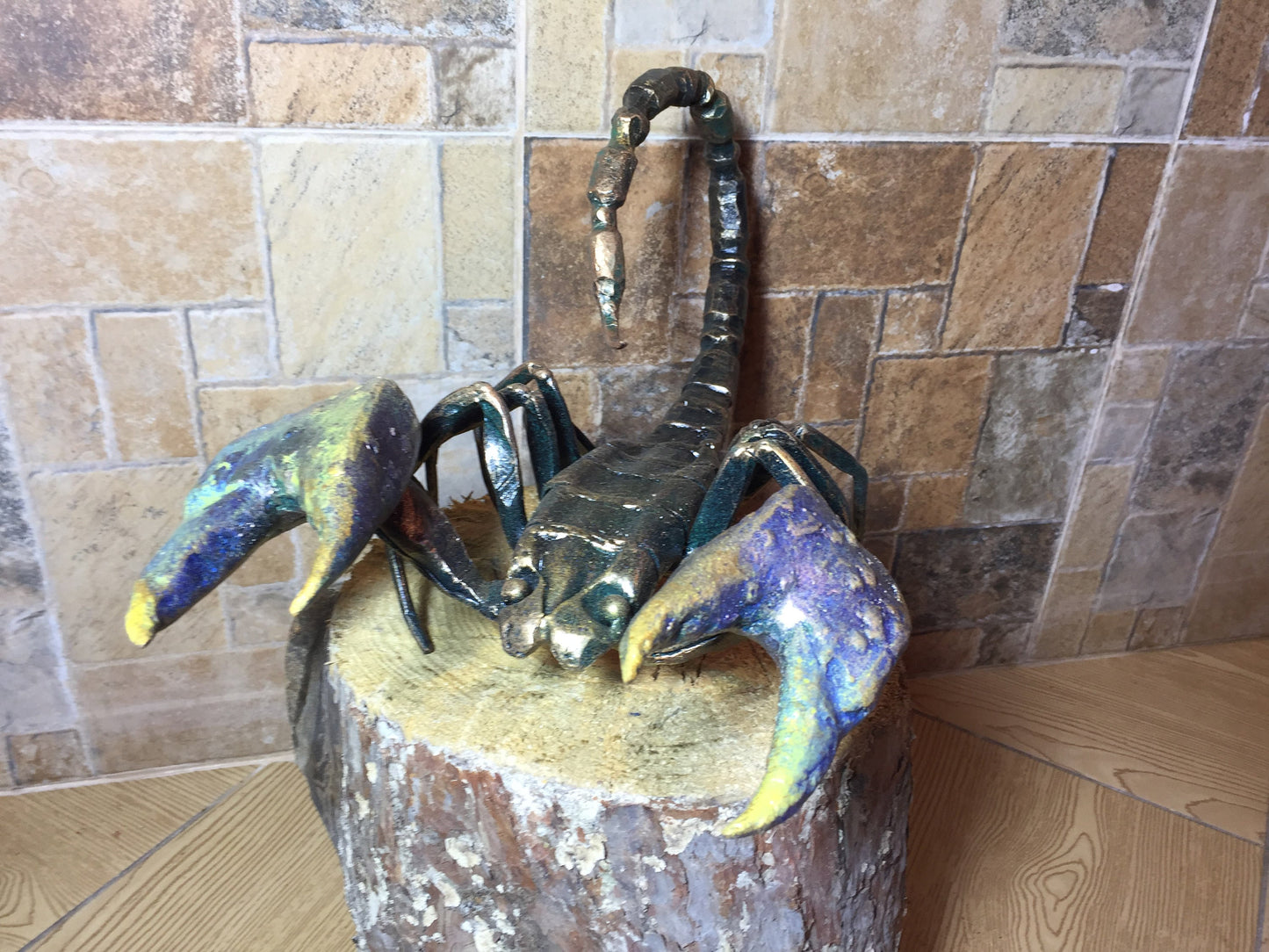 Hand forged scorpion, metal scorpion, metal art, metal art work, hand hammered art, blacksmith creations, metal sculptures,metal figurines