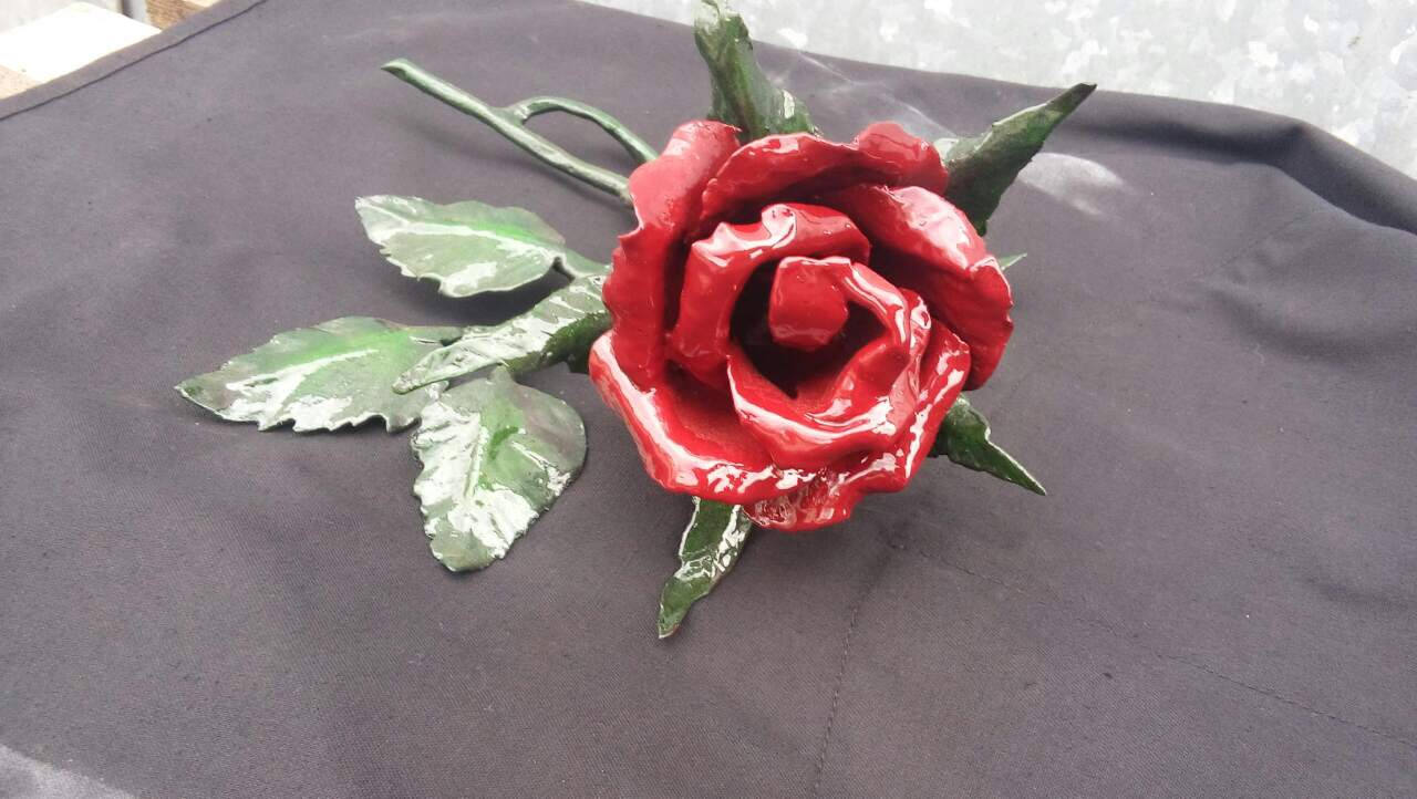 Iron rose, metal rose, steel rose, metal sculpture, wedding anniversary, anniversary gift, rose gift, welded flower, metal flower decor