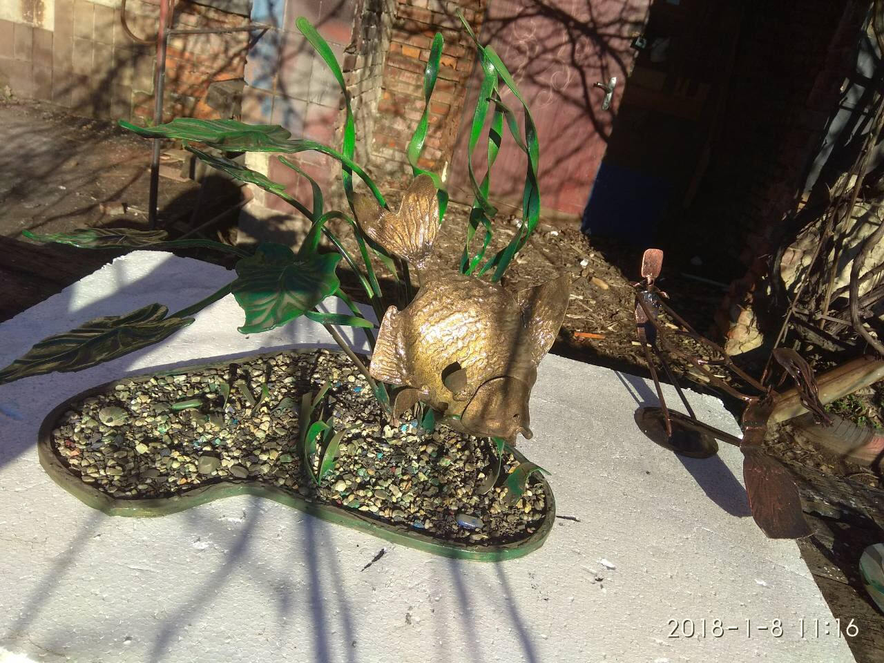 Metal fish, hand forged fish, iron fish, iron seaweeds, fish artwork, custom fish, fish figurine, iron gifts, fish decor, gift for fisherman