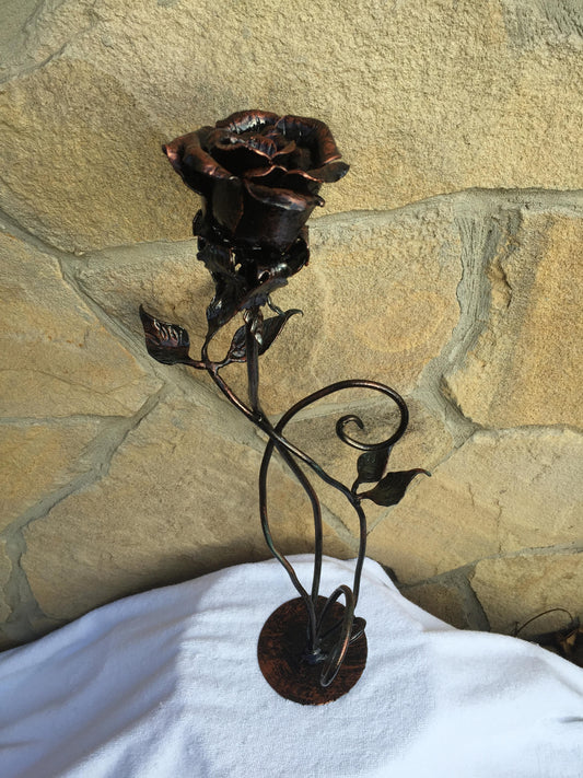 Metal rose, iron rose, forged rose, wrought iron rose, steel rose, hand forged rose, hand made rose, rose sculpture, iron rose gift,her rose