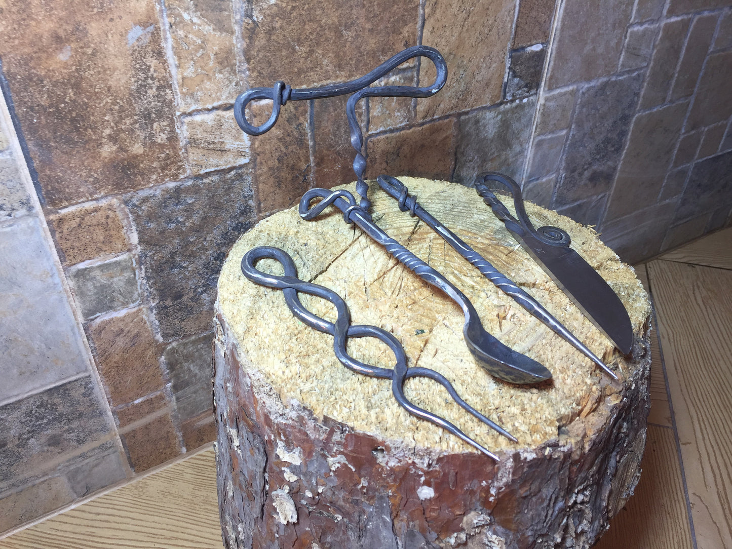 Viking cutlery, viking fork, skewer, food pricker, cutlery set,re-enactment, barbeque gift, BBQ fork, BBQ skewer, medieval kitchen, BBQ gift