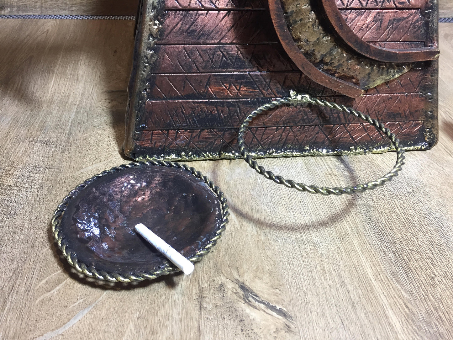 Wrought iron ash tray,iron gifts,iron anniversary gift for him,iron anniversary gift for her,cigar ashtray,cigar holder,mens gift,manly gift