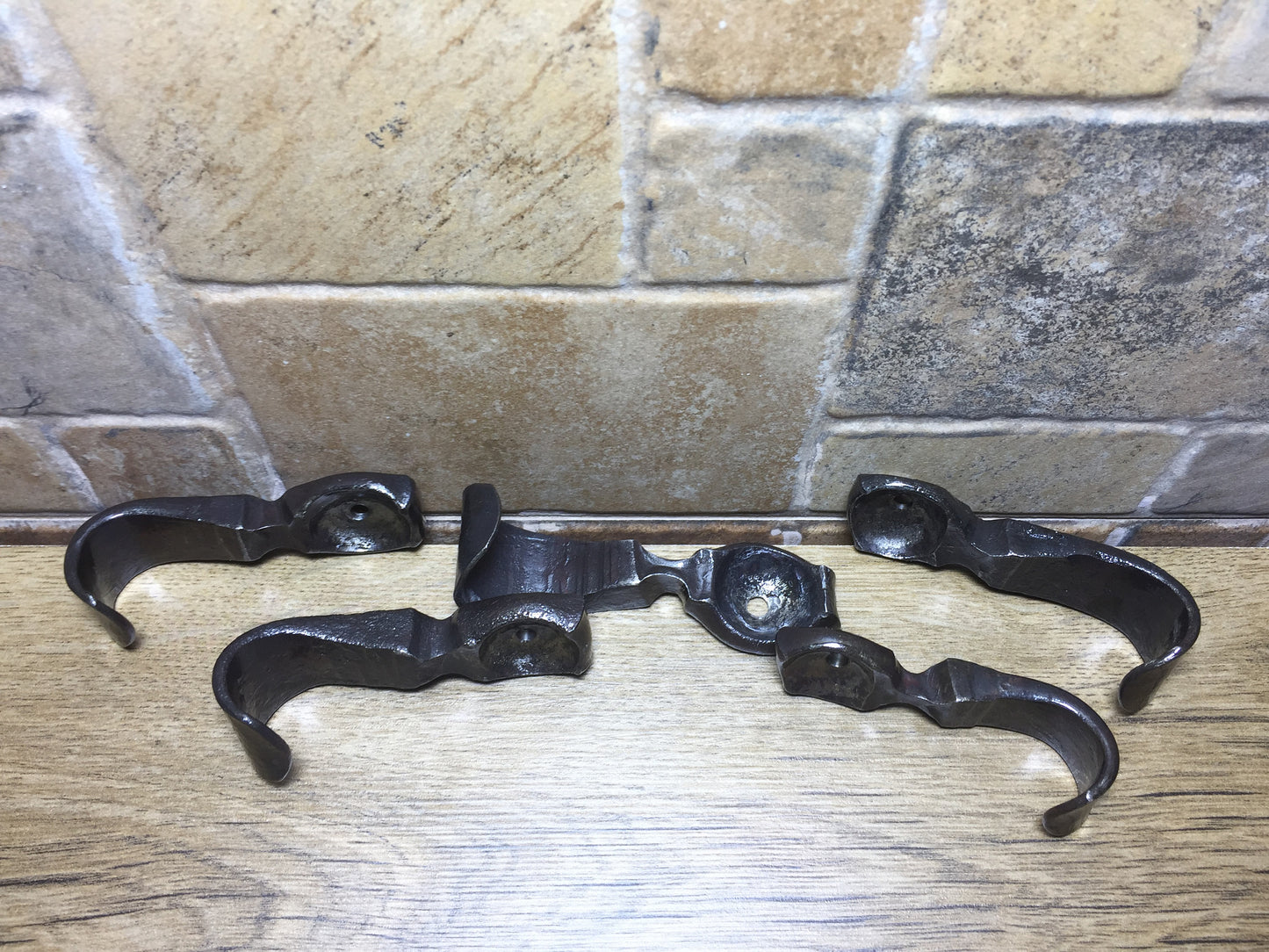 Hand forged hooks (5pcs), custom hooks, decorative hook, custom iron work, blacksmith hook,mug hanger,wall art,key rack,pot rack,iron hanger